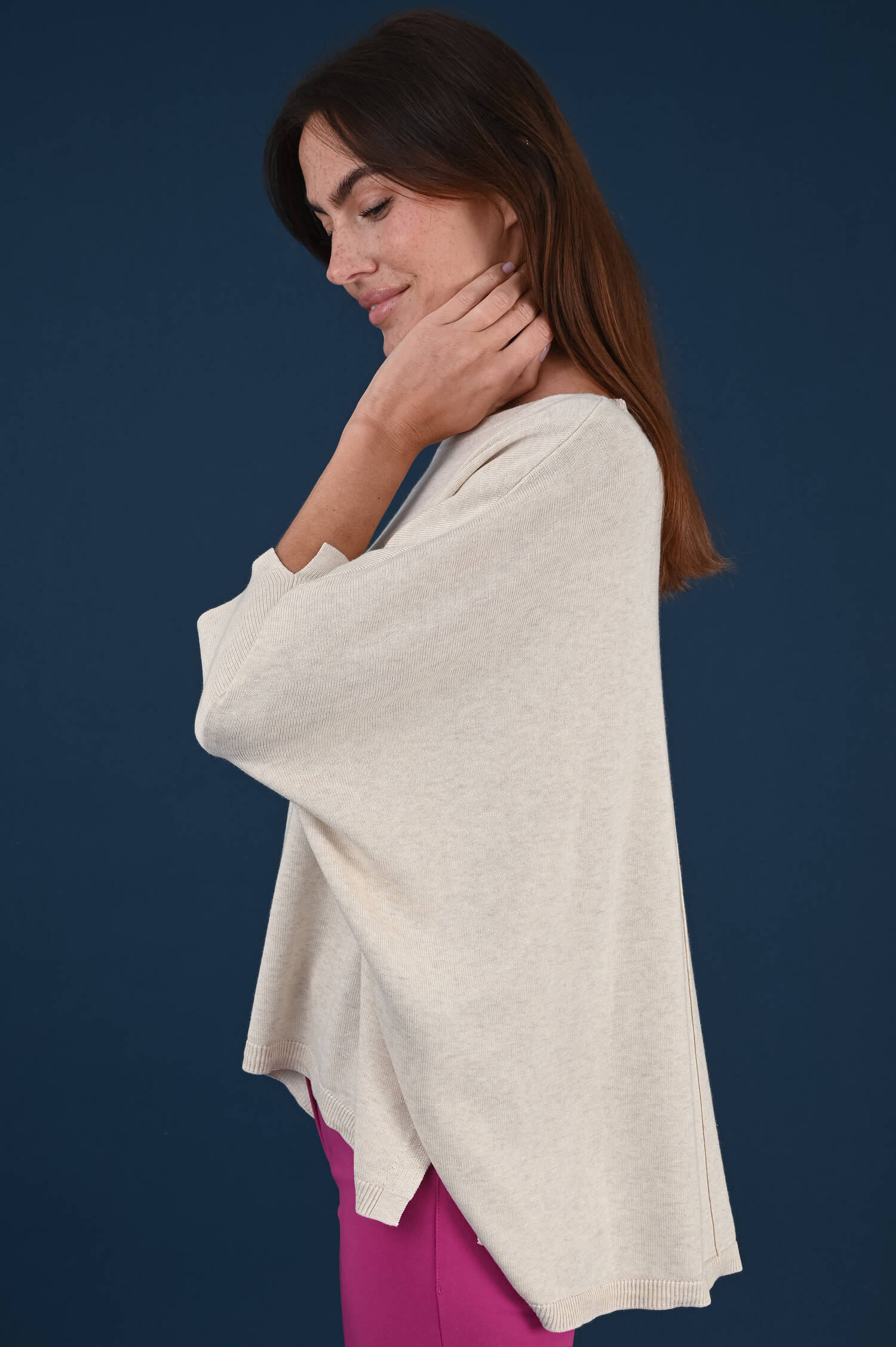Batwing-Pullover in Ivorybeige