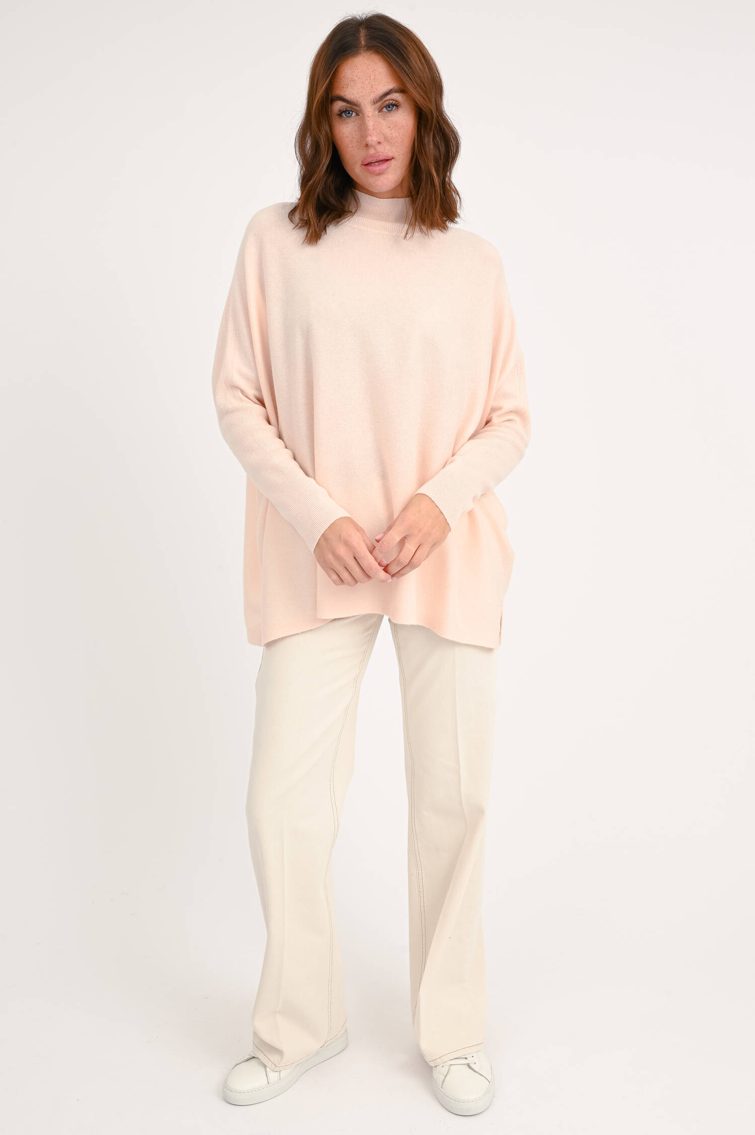 Pullover mit Stehkragen in Pearl Rosa Pullover mit Stehkragen in Pearl Rosa