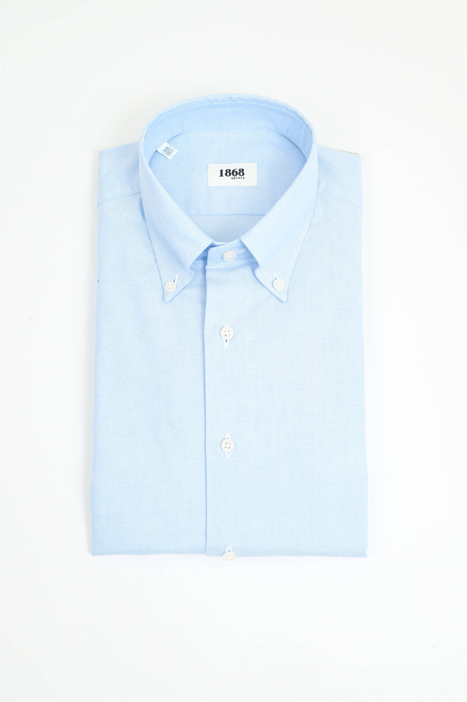 Baumwollhemd mit Button-Down-Kragen in Hellblau