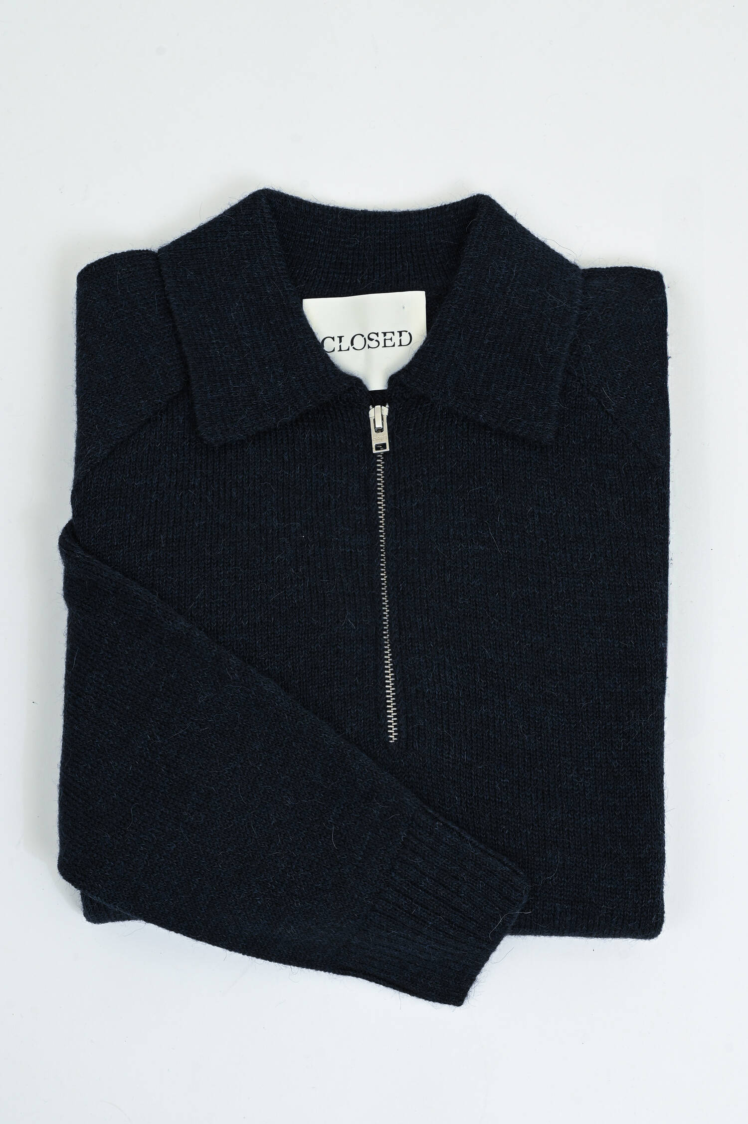 Gestrickter Polo-Pullover in Dark Blue