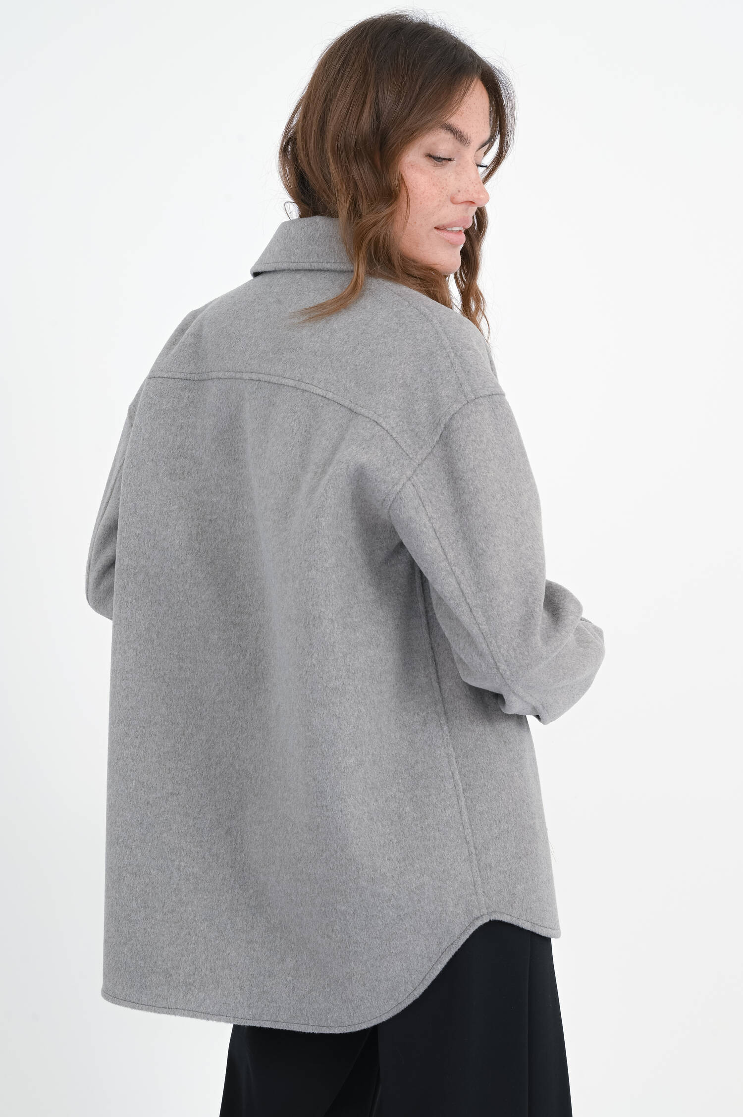 Fleecejacket / Overshirt in Hellgrau