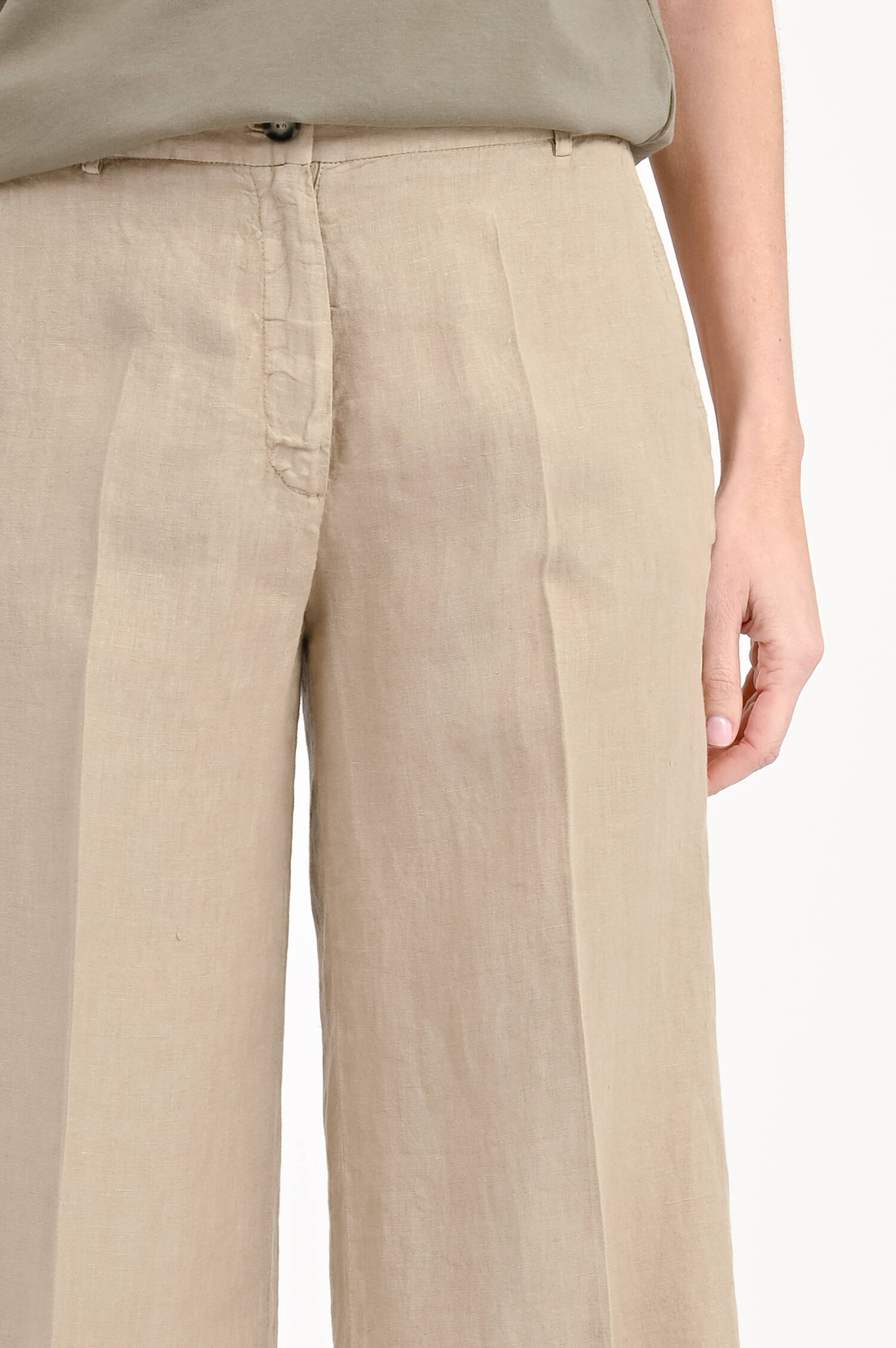 Wide-Leg Hose aus Leine in Avena Wide-Leg Hose aus Leine in Avena