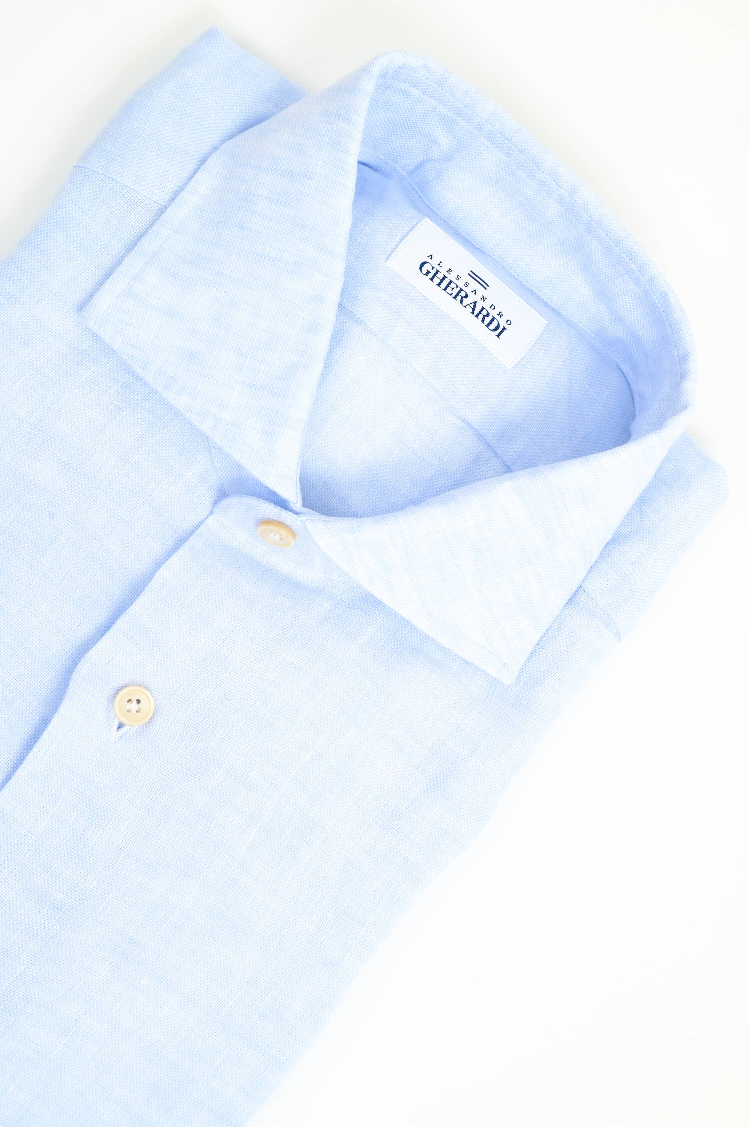 Hemd aus Leinen in Hellblau