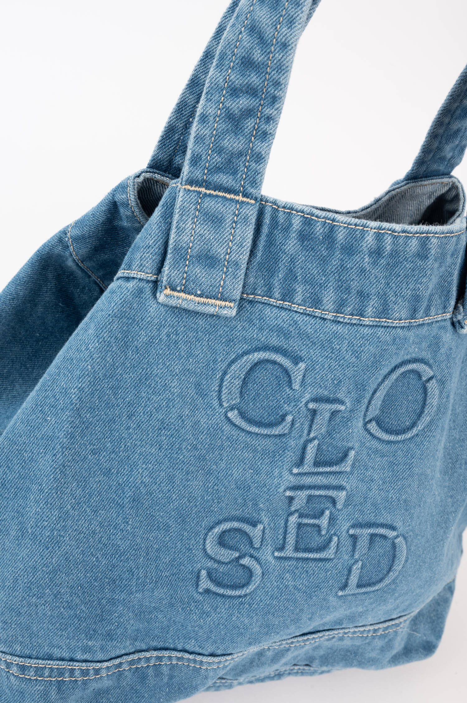 Denim--Tasche in Mittelblau