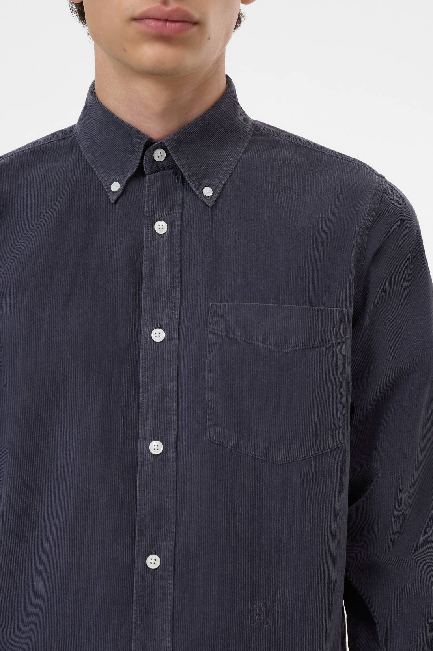 Cord-Hemd aus Baumwolle in Dark Night