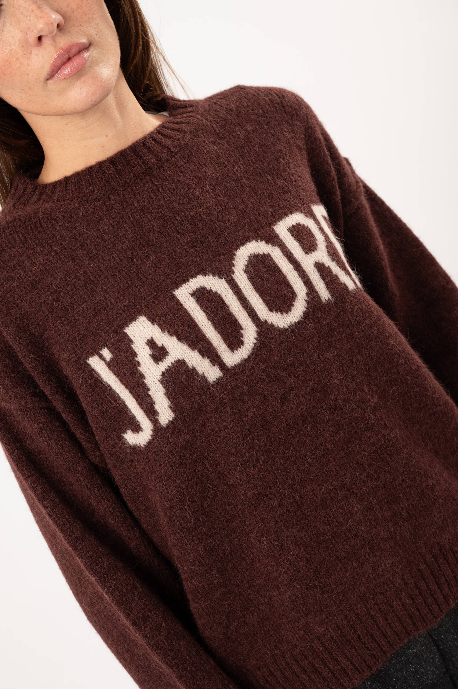 Pullover aus Alpaka-Mix in Bordeaux Pullover aus Alpaka-Mix in Bordeaux