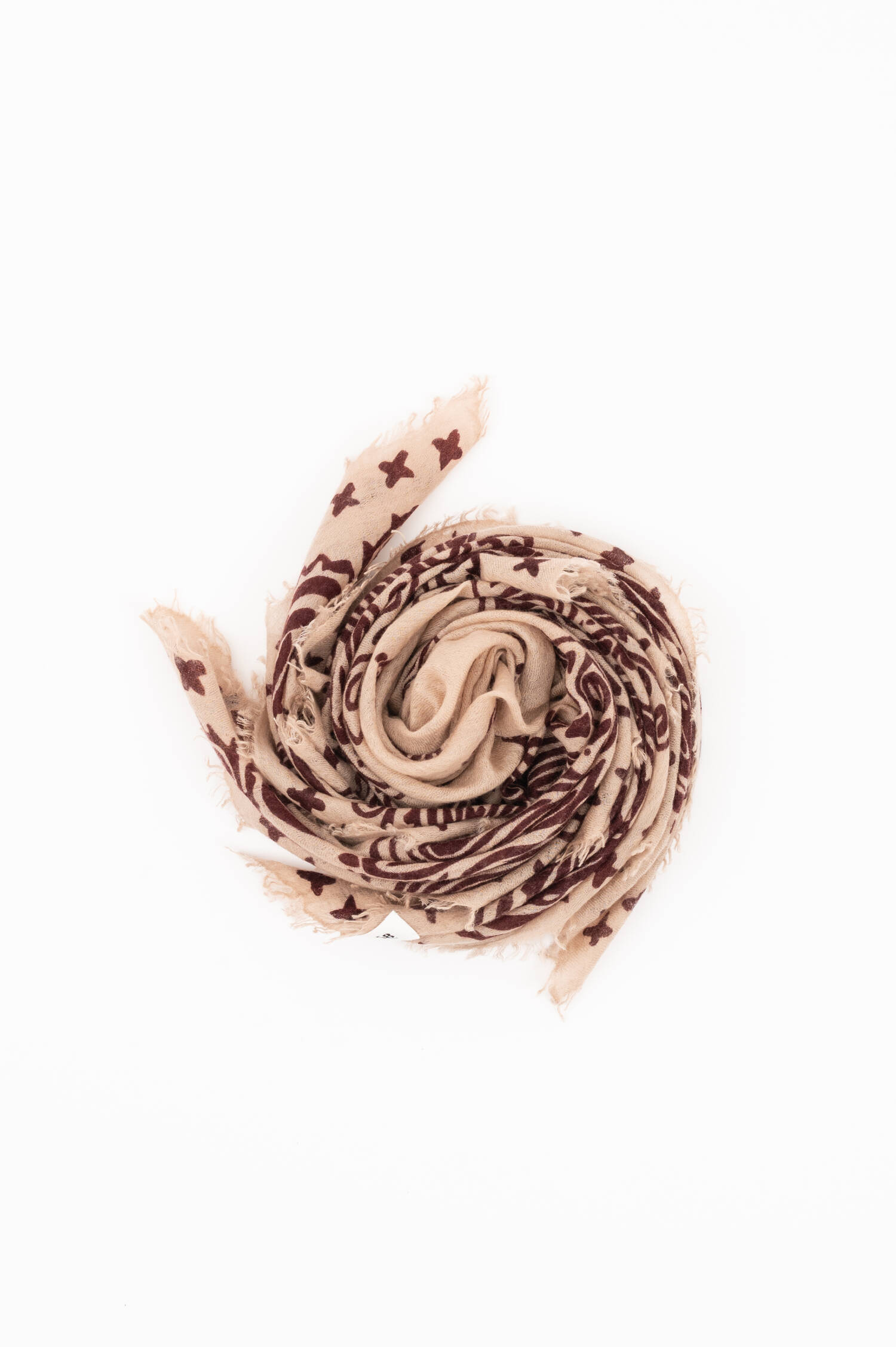Cashmere Tuch in Beige/Bordeaux