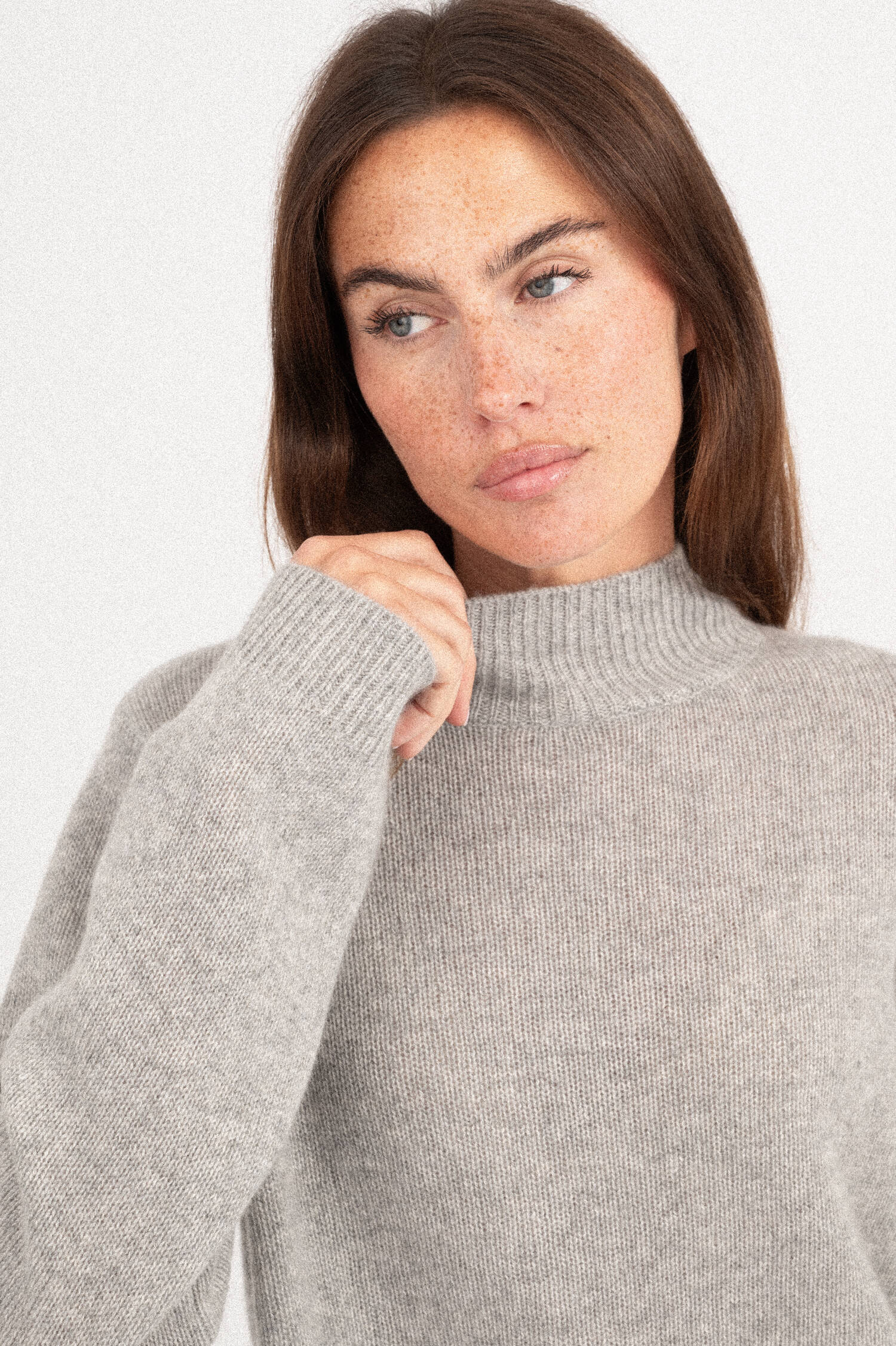 Cashmere Pullover in Grau meliert Cashmere Pullover in Grau meliert
