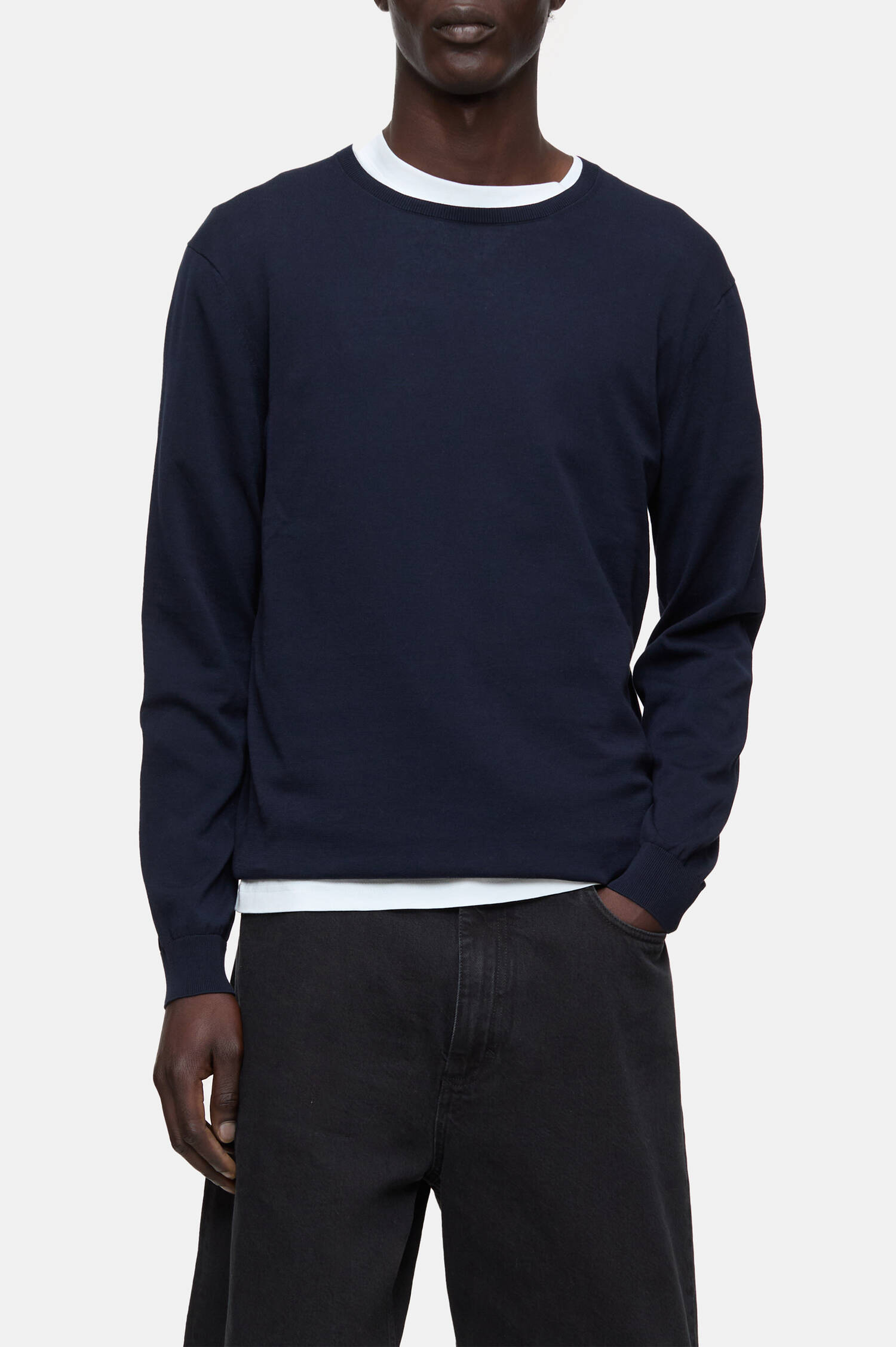 Baumwollpullover in Navy