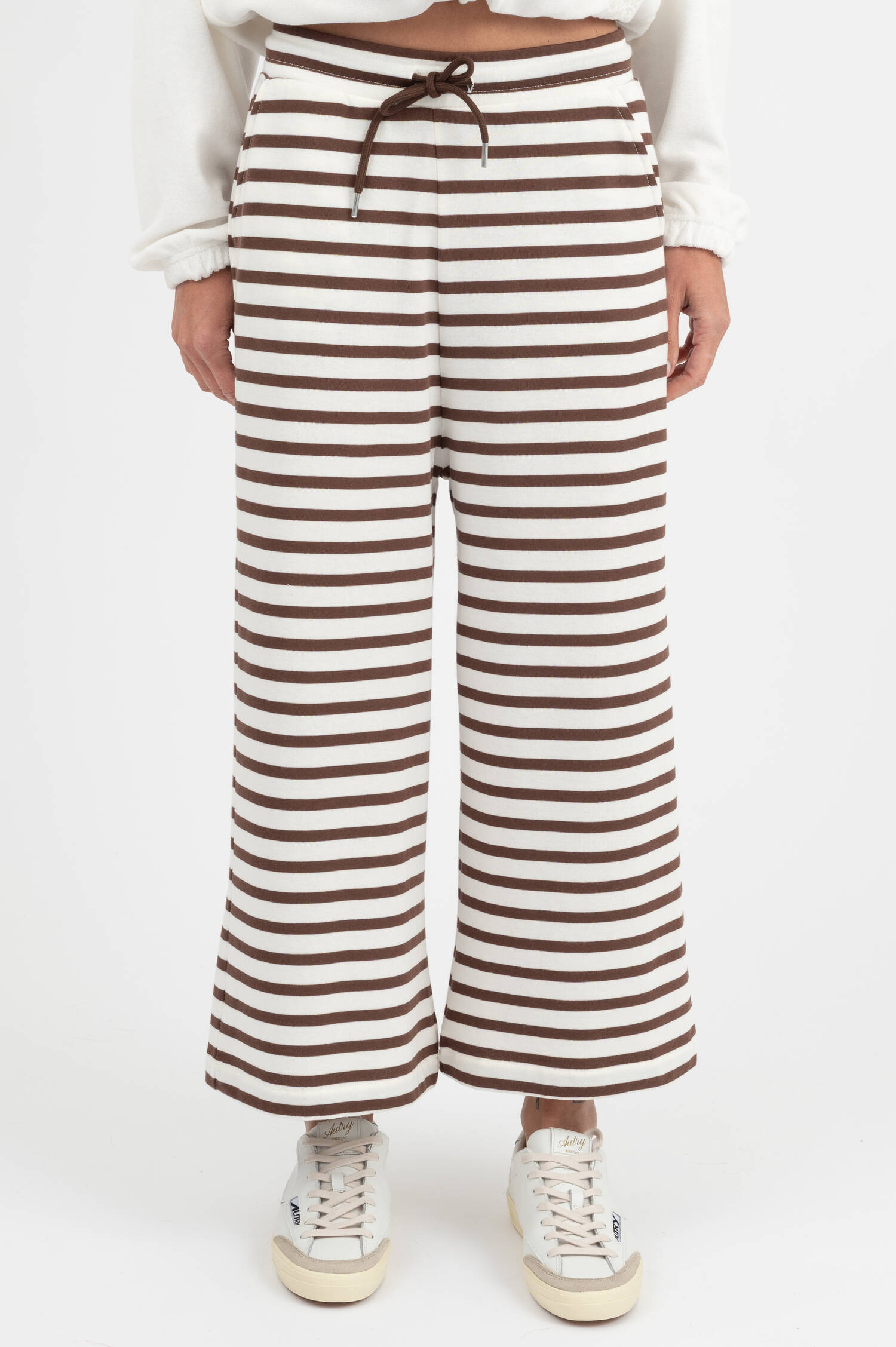 Culotte Hose in Ecru/Braun gestreifft Culotte Hose in Ecru/Braun gestreifft