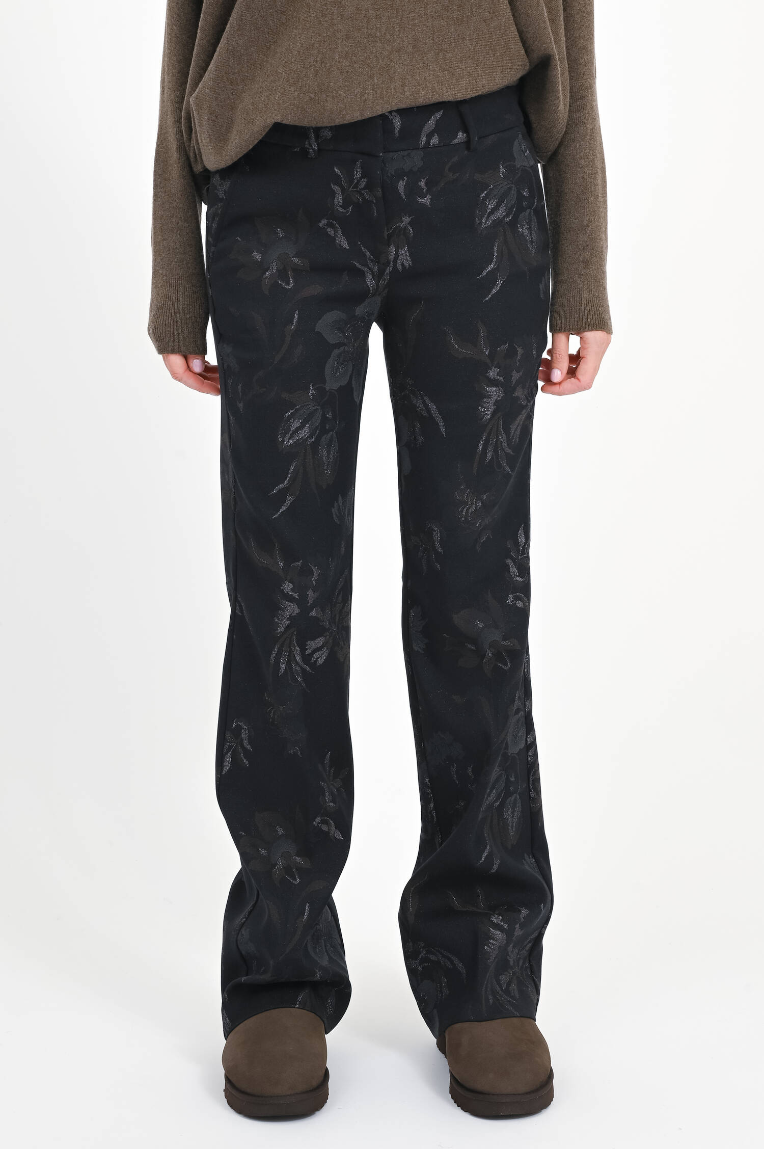 Hose mit floralem Muster in Brown Hose mit floralem Muster in Brown