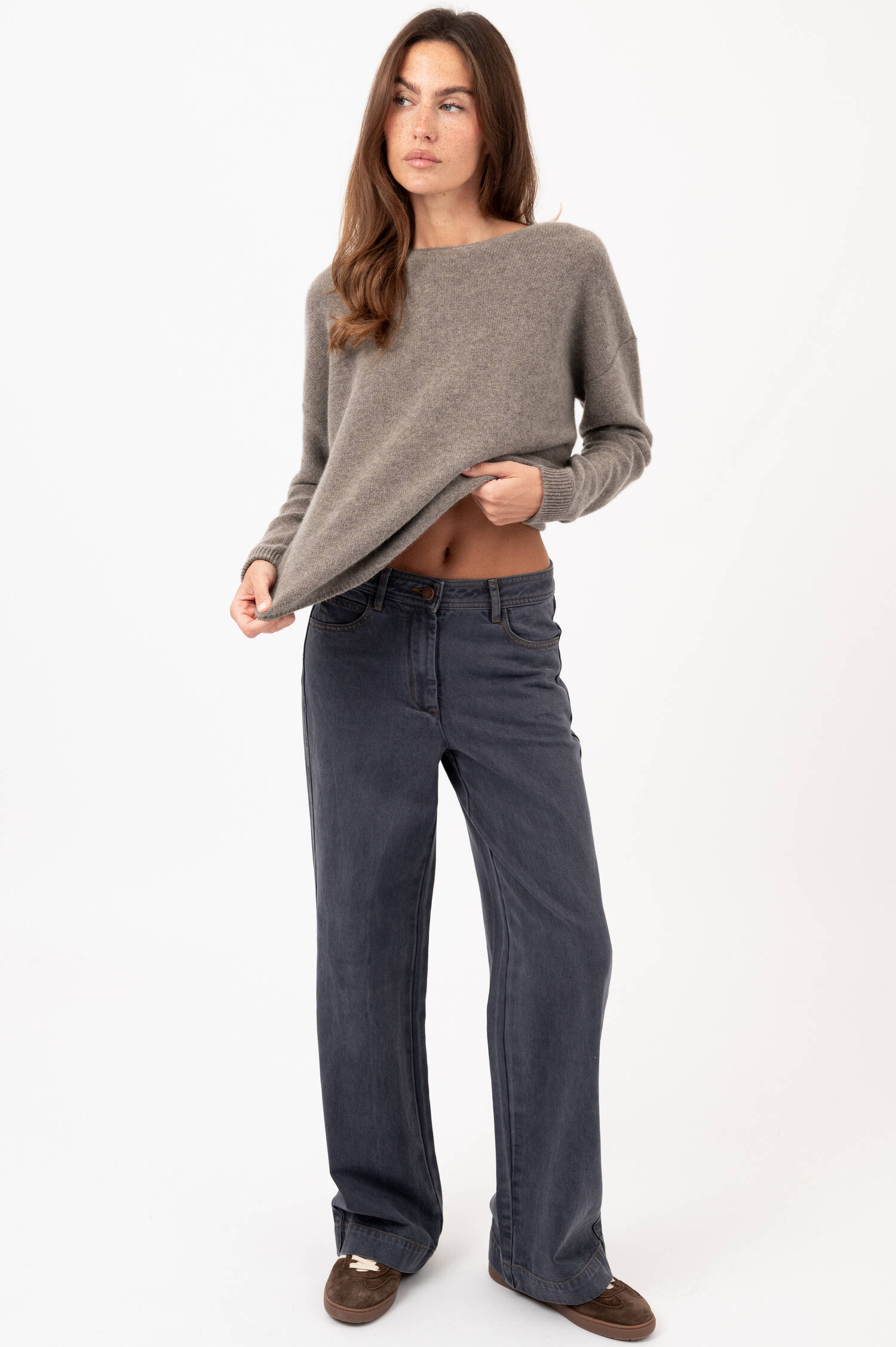 Cashmere-Pullover in Grau