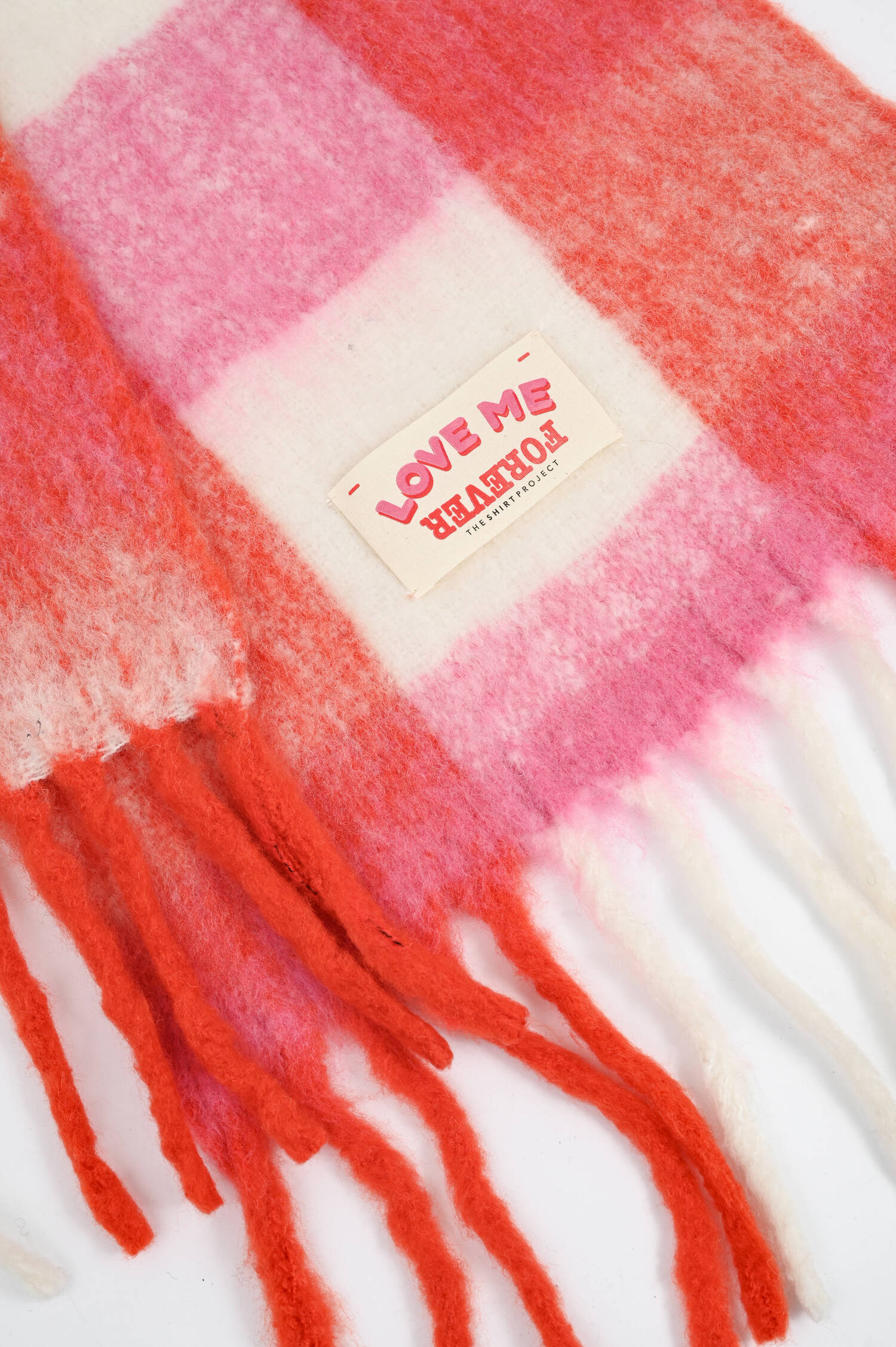 Gestreifter Schal in Pink/Orange/Weiß