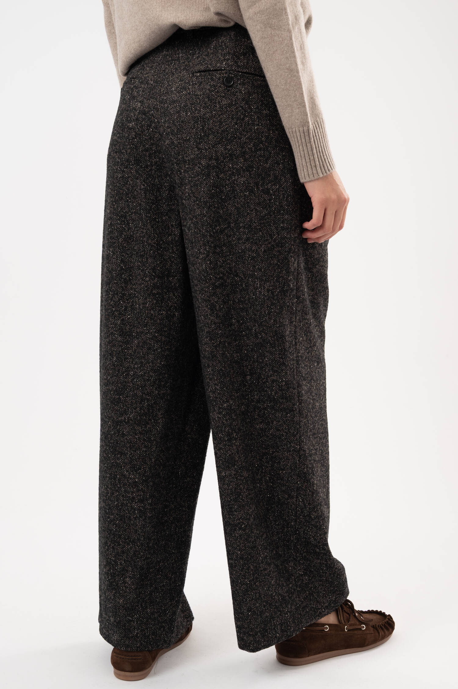 Woll-Seide-Mix Hose in Schwarz