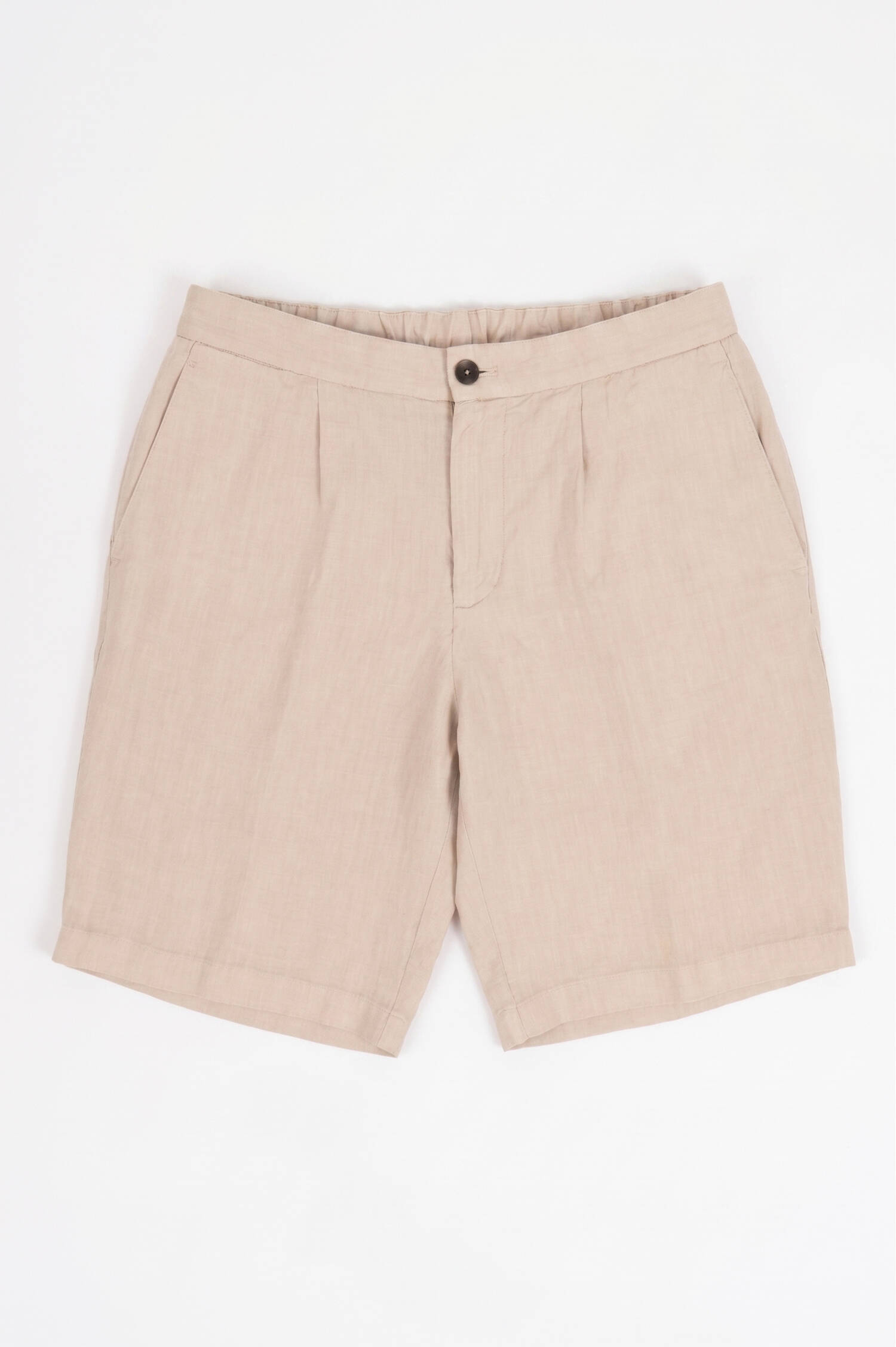 Leinen Bermuda in Beige