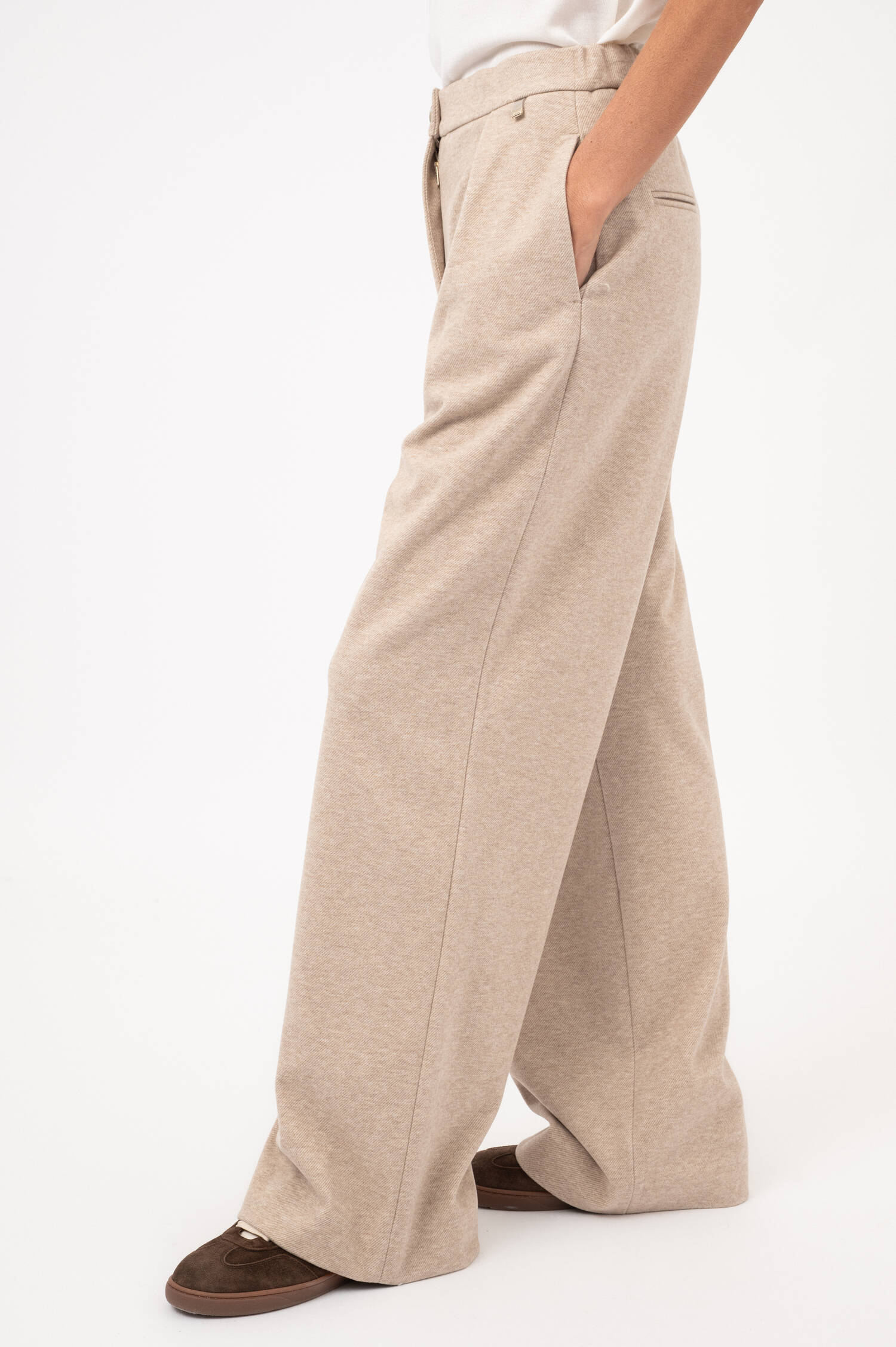 Bundfaltenhose in Beige meliert Bundfaltenhose in Beige meliert