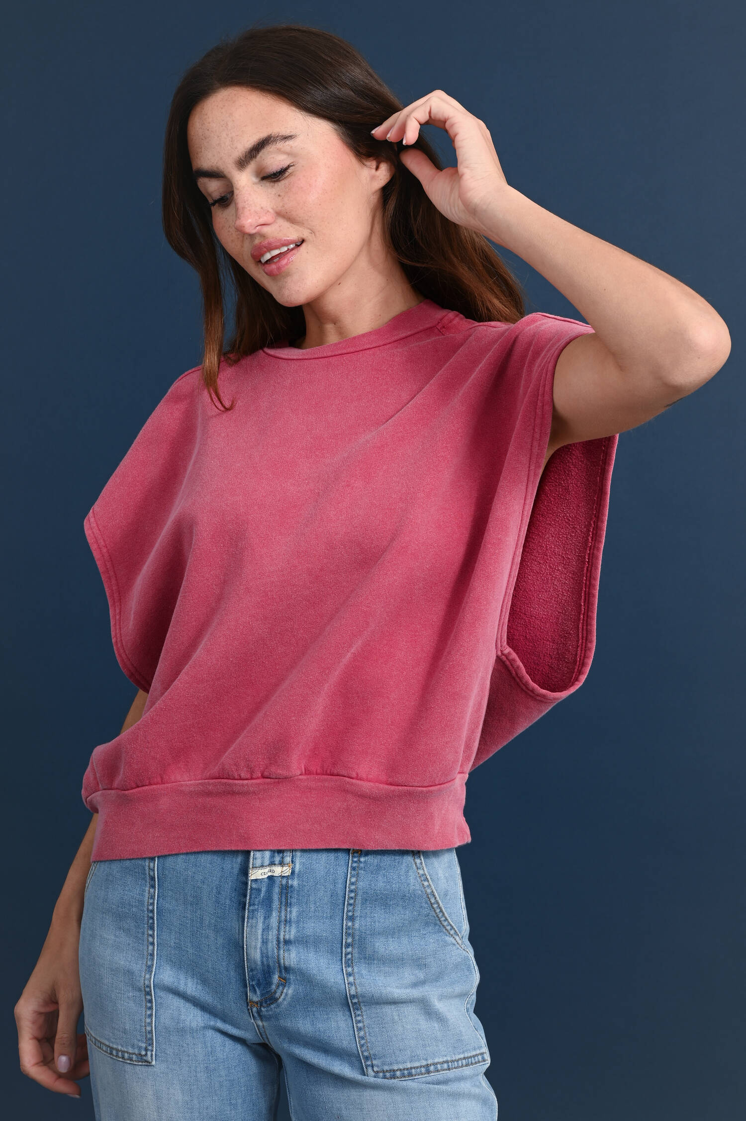 Ärmelloser Sweater CAMPA in Geraniumpink