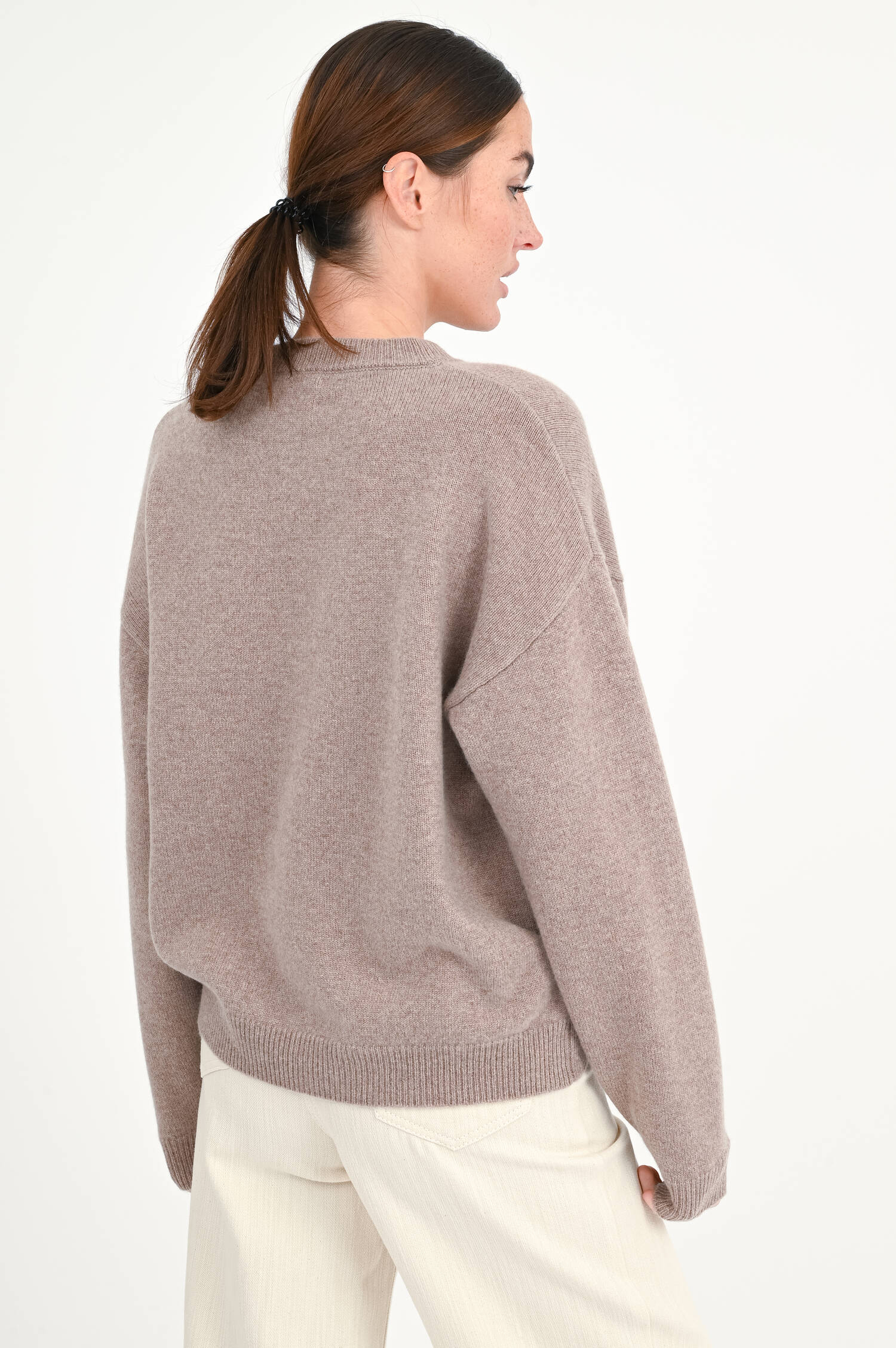 Cashmere-Pullover in Walnuss