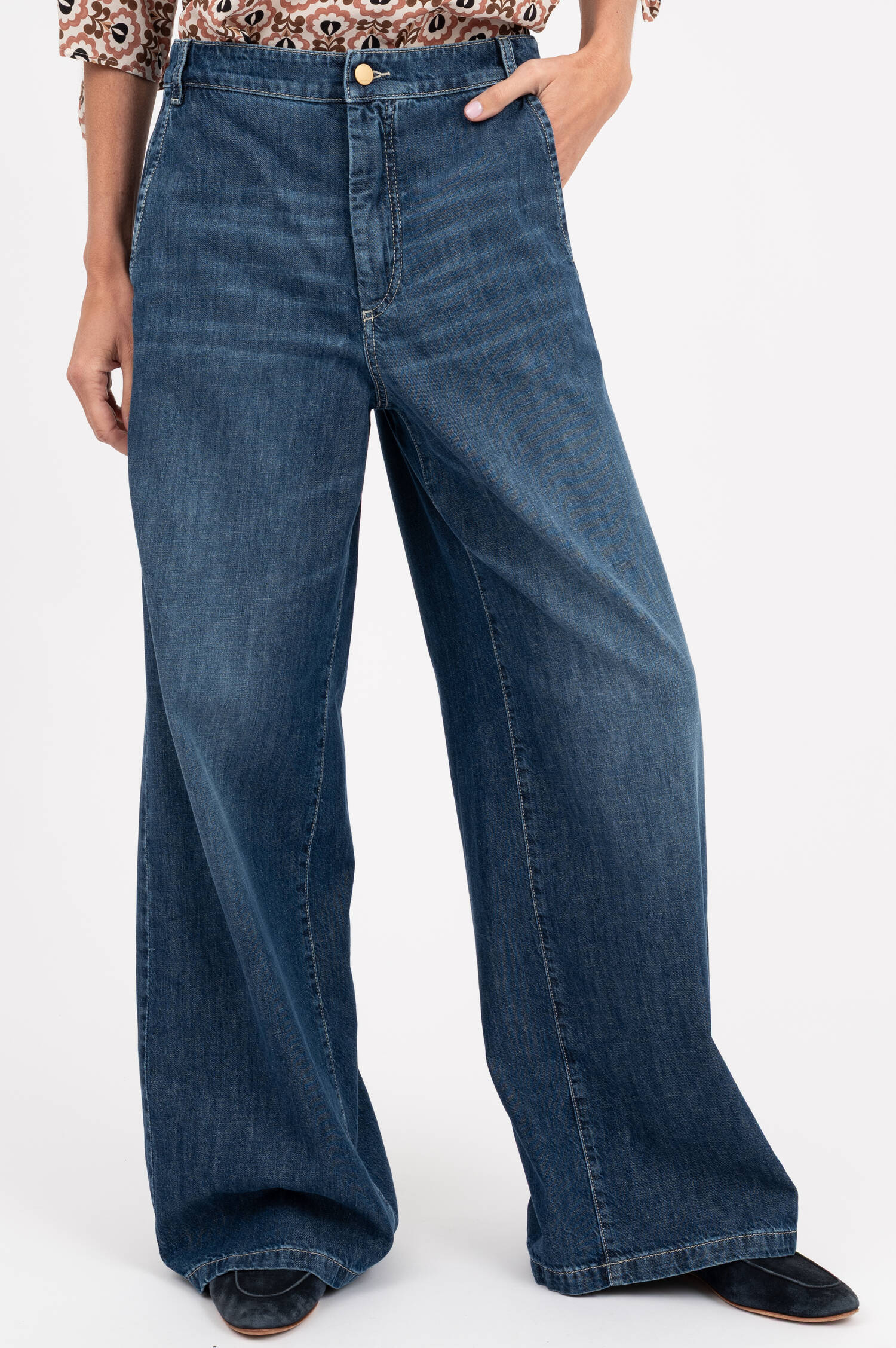 Wide Leg Jeans GELATO in Dunkelblau