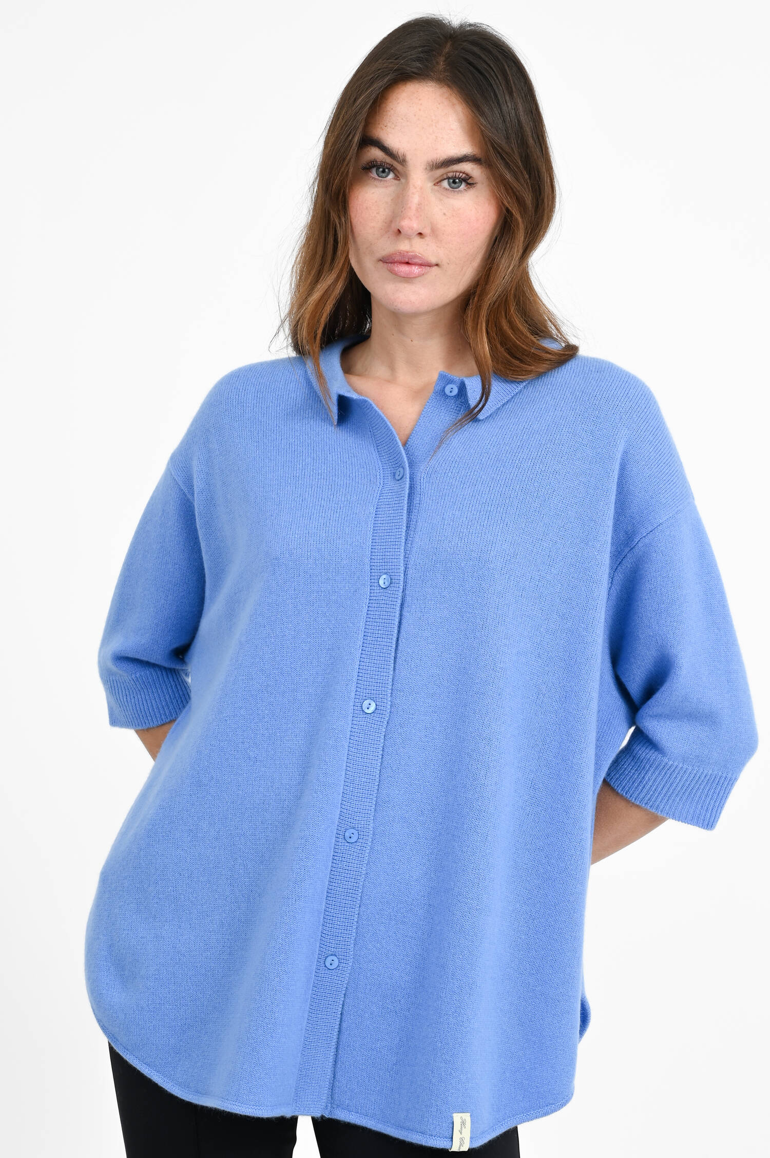 Oversized Cardigan aus Cashmere-Mix in Blue