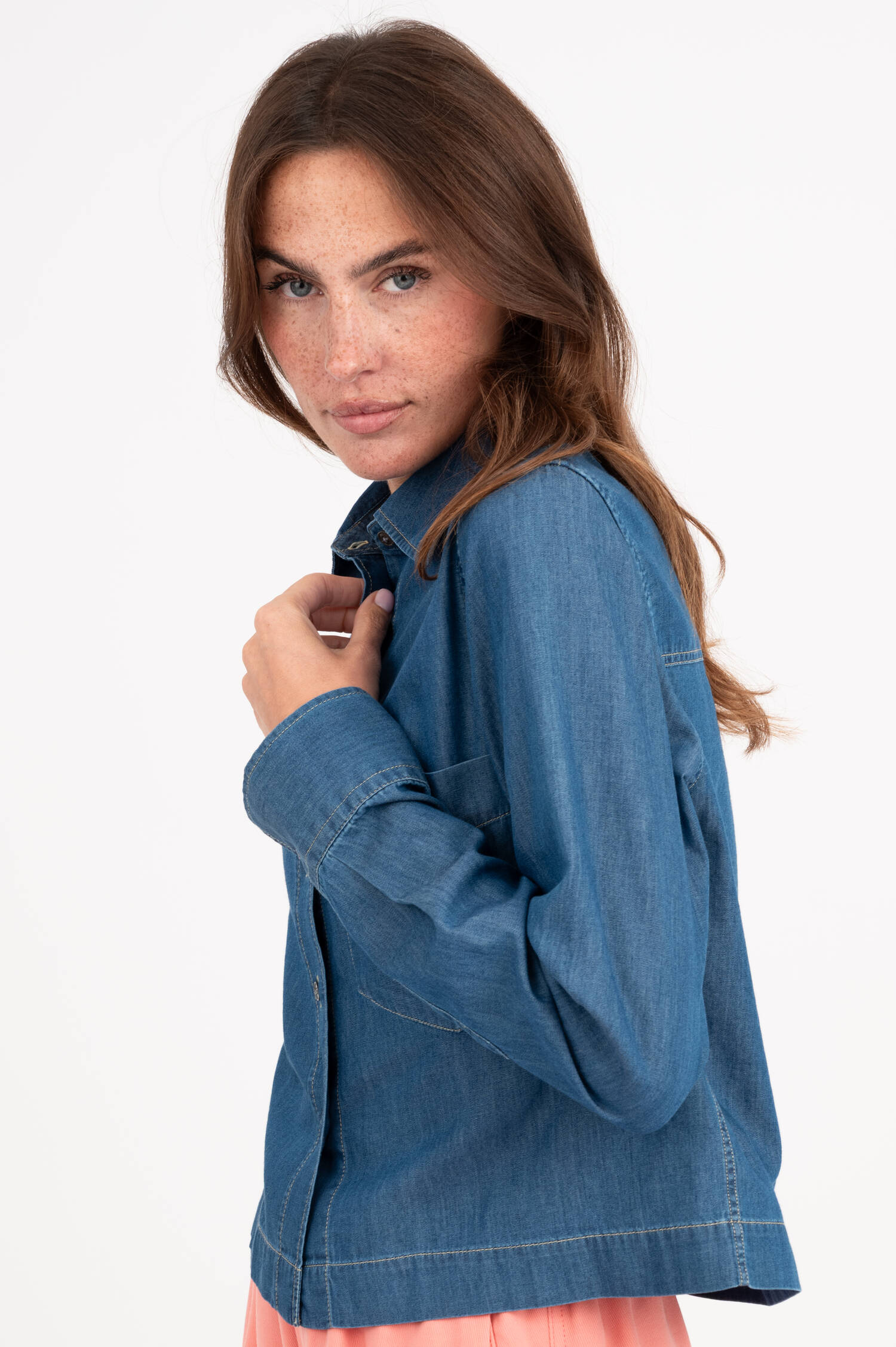 Denimbluse in Dunkelblau