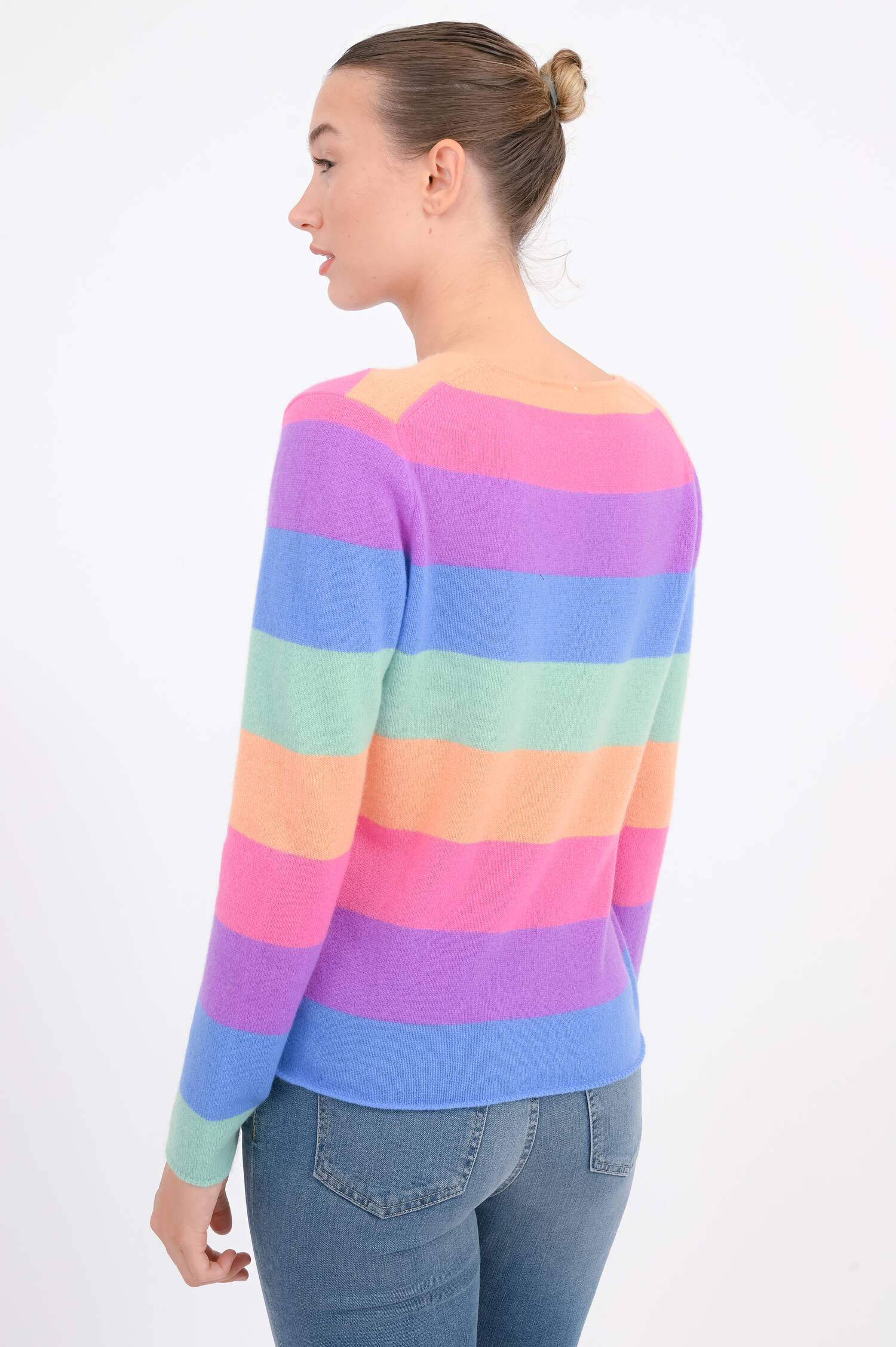 Color-Blocking Cashmere Pullover in Multicolor