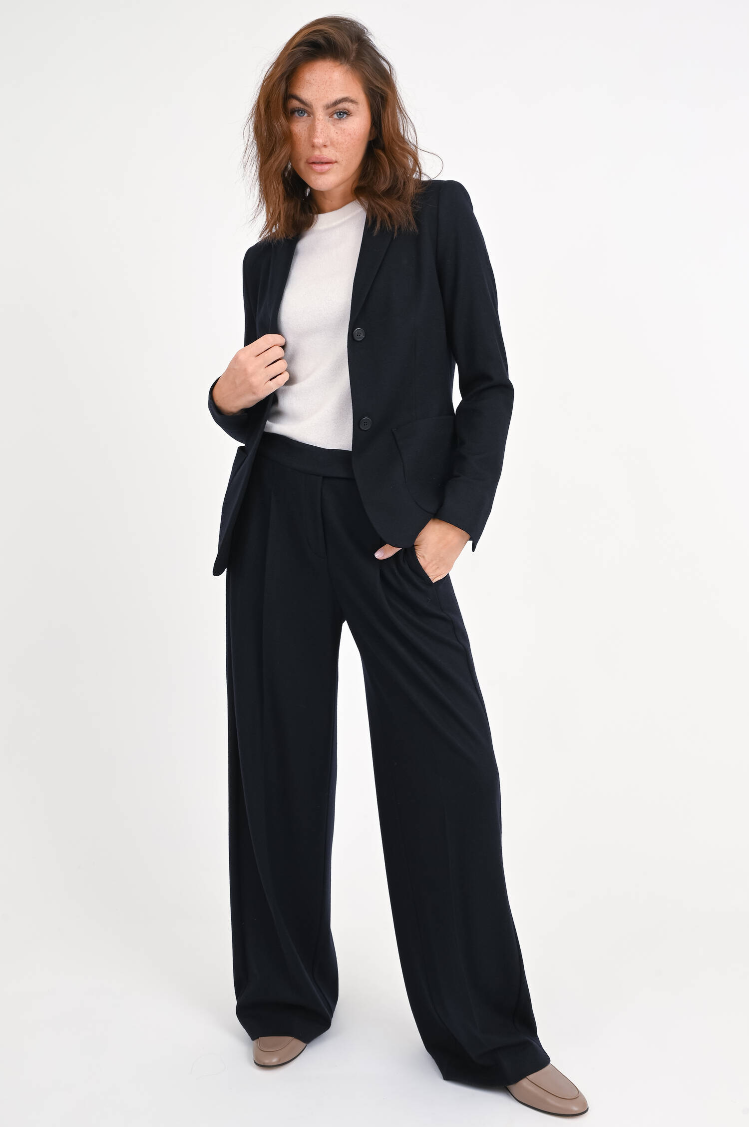 Blazer aus reiner Wolle in Navy