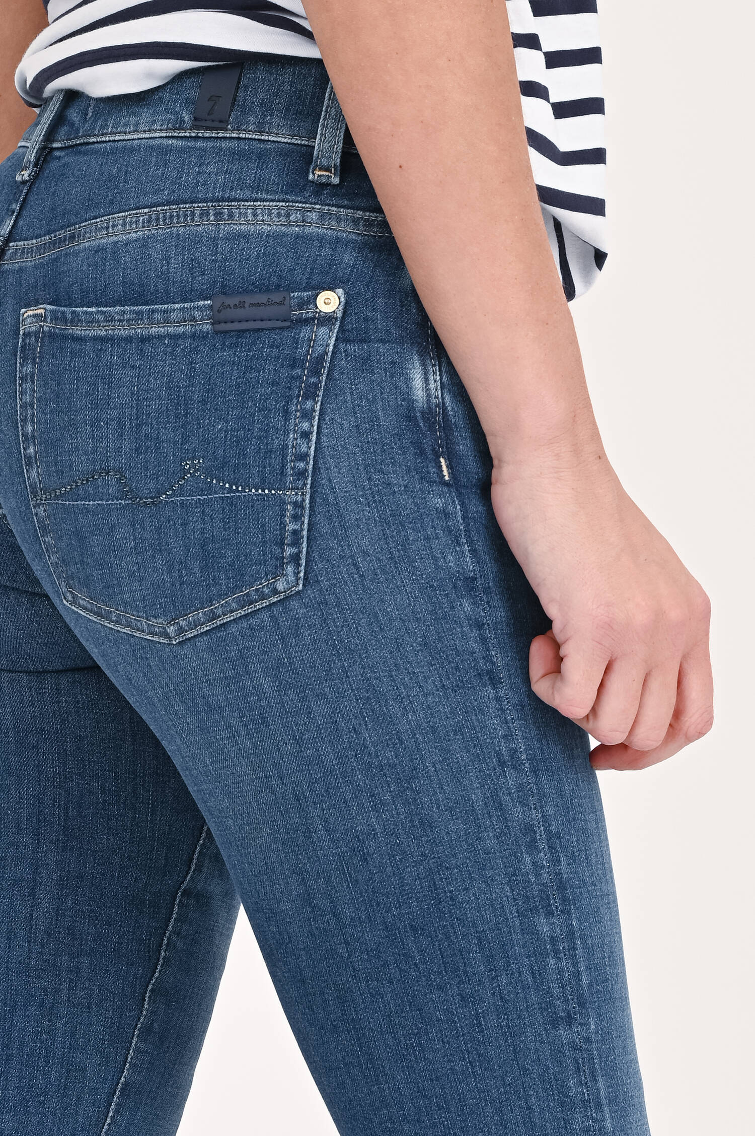 Bootcut Jeans SLIM ILLUSION in Mittelblau