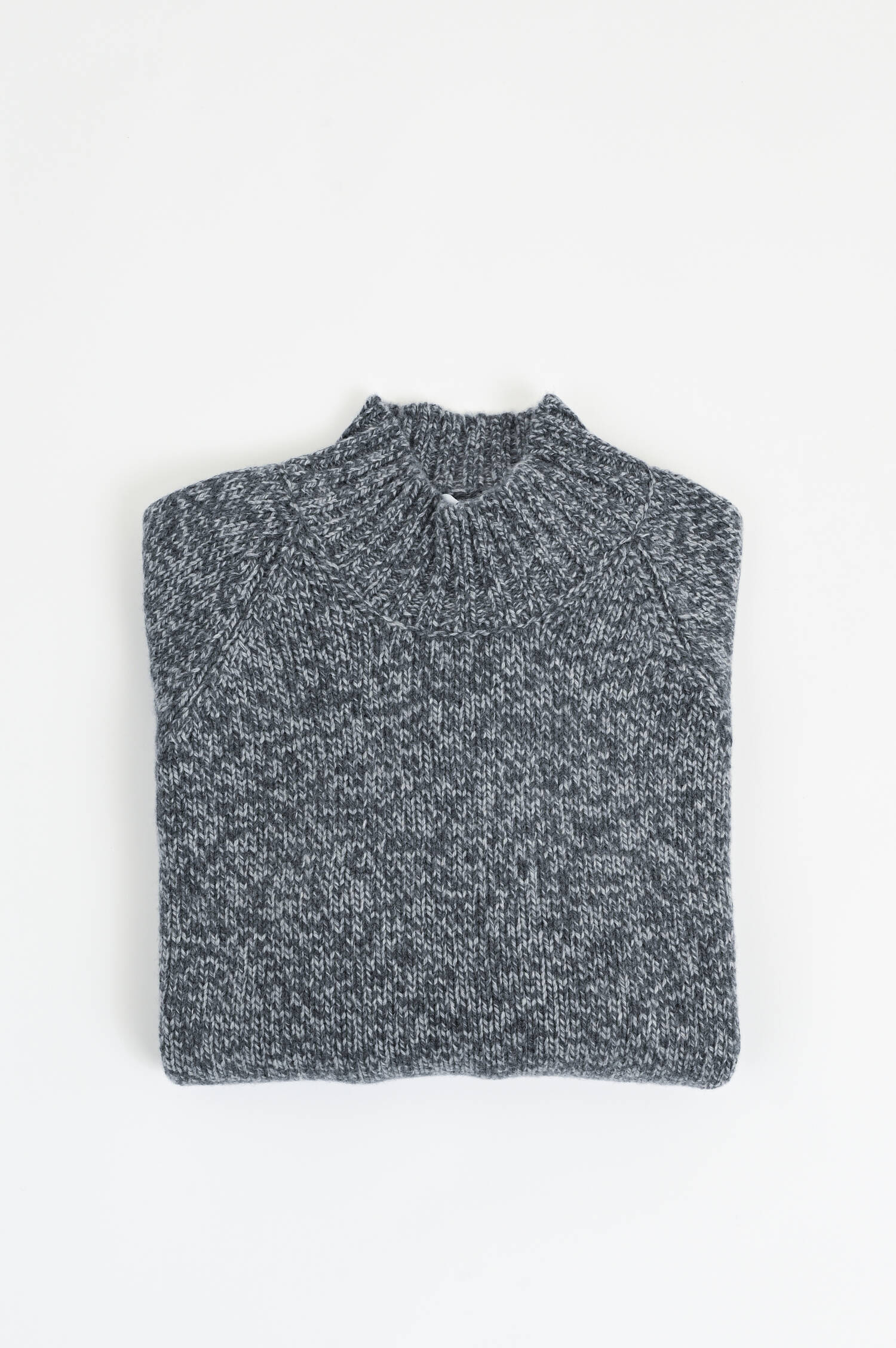 Strickpullover aus Wolle in Grau meliert