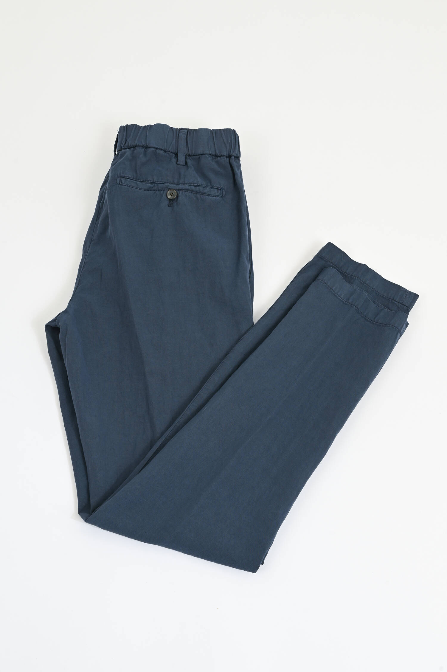 Hose aus Lyocell-Leinen-Mix in Navy