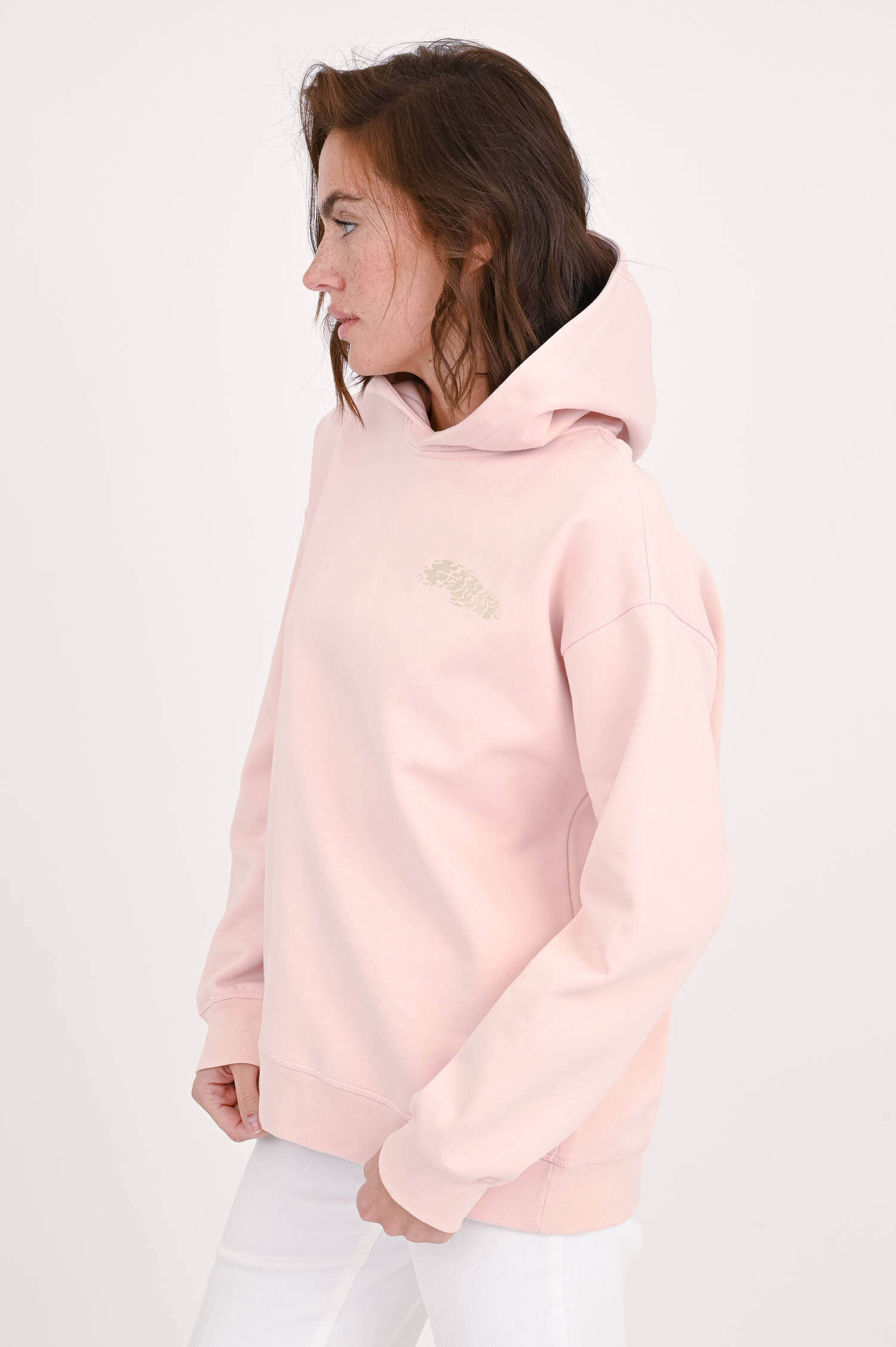 Hoodie mit Ganni-Schriftzug in Rosa