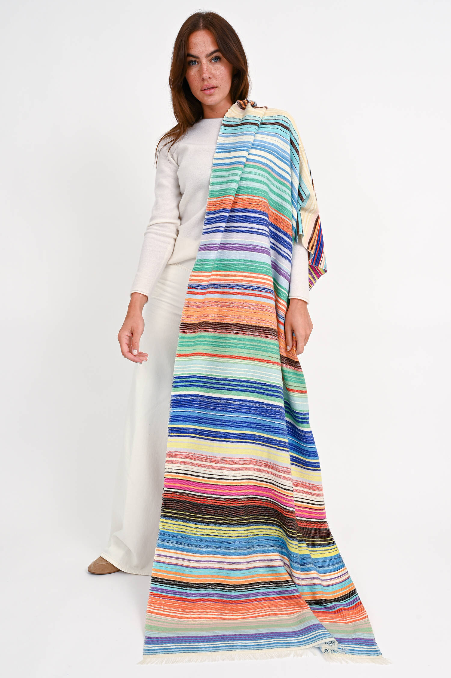 Schal COLORFUL STRIPES SMALL in Weiß/Multi Schal COLORFUL STRIPES SMALL in Weiß/Multi