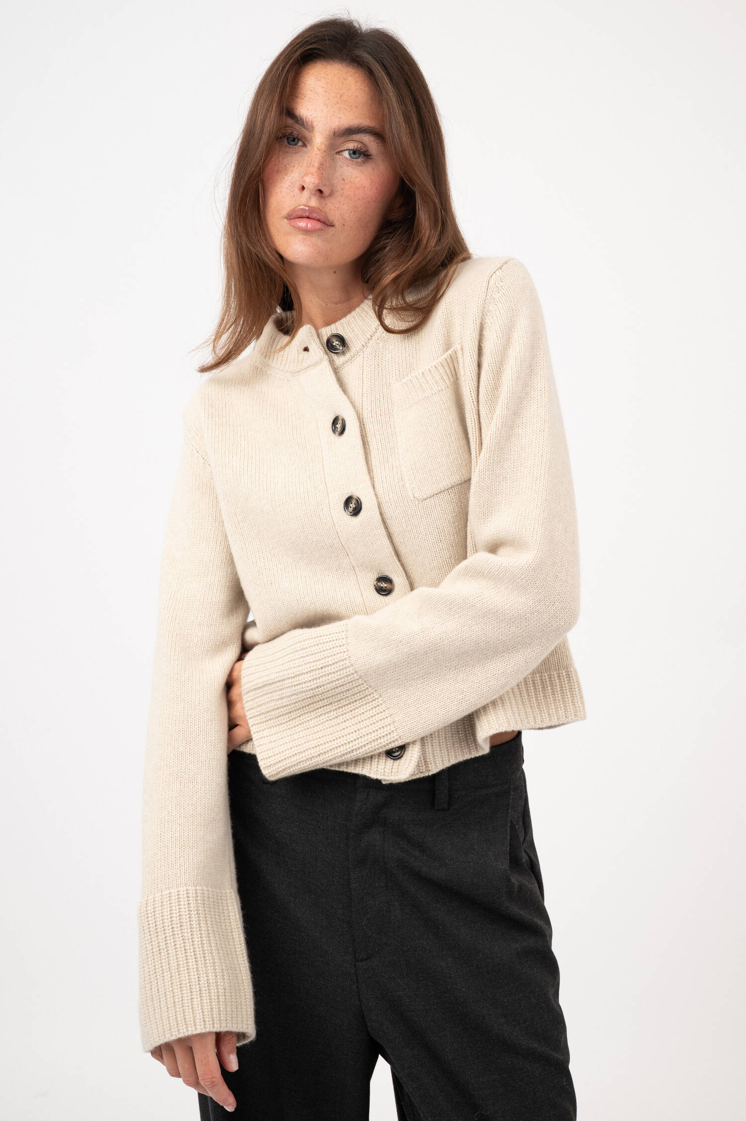 Woll-Cashmere-Cardigan LILLY in Beige Woll-Cashmere-Cardigan LILLY in Beige