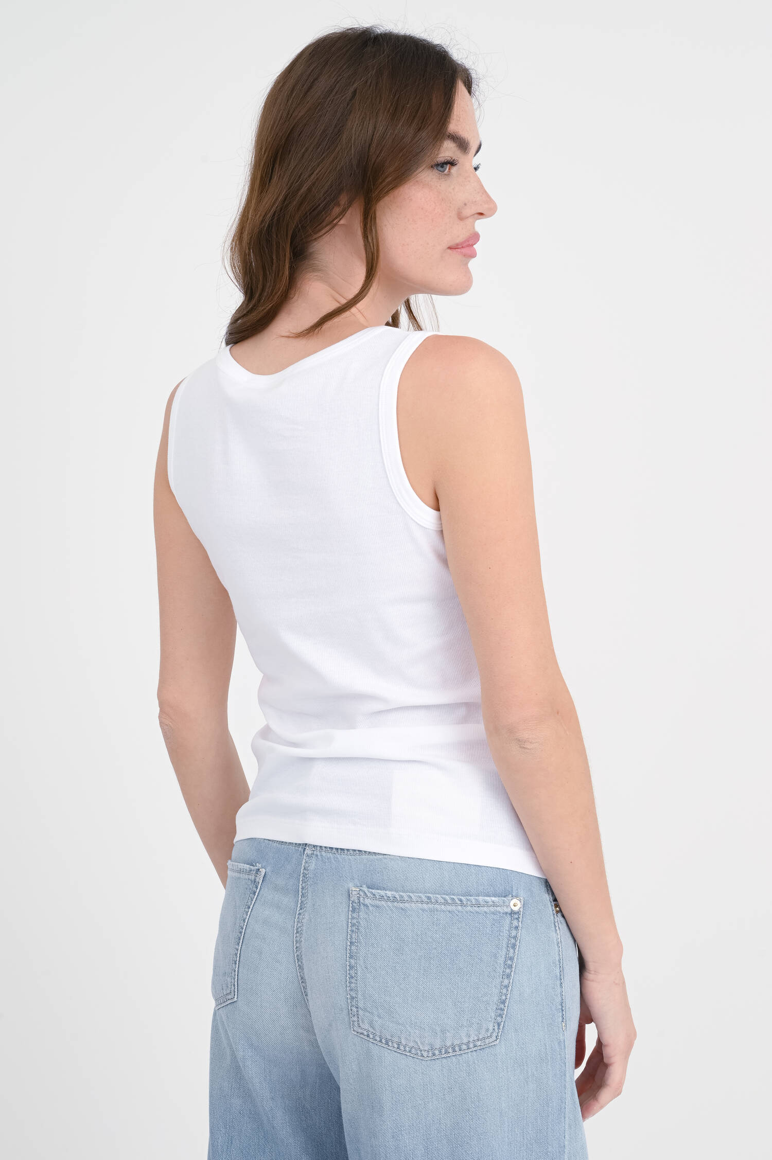 Ripp-Tanktop in Weiß