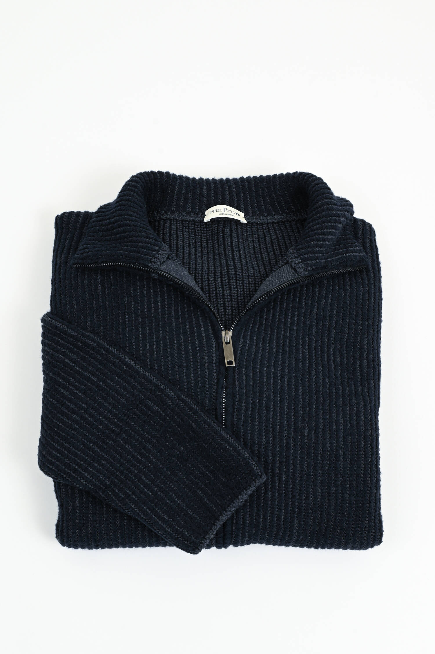 Strickjacke aus Woll-Mix in Navy
