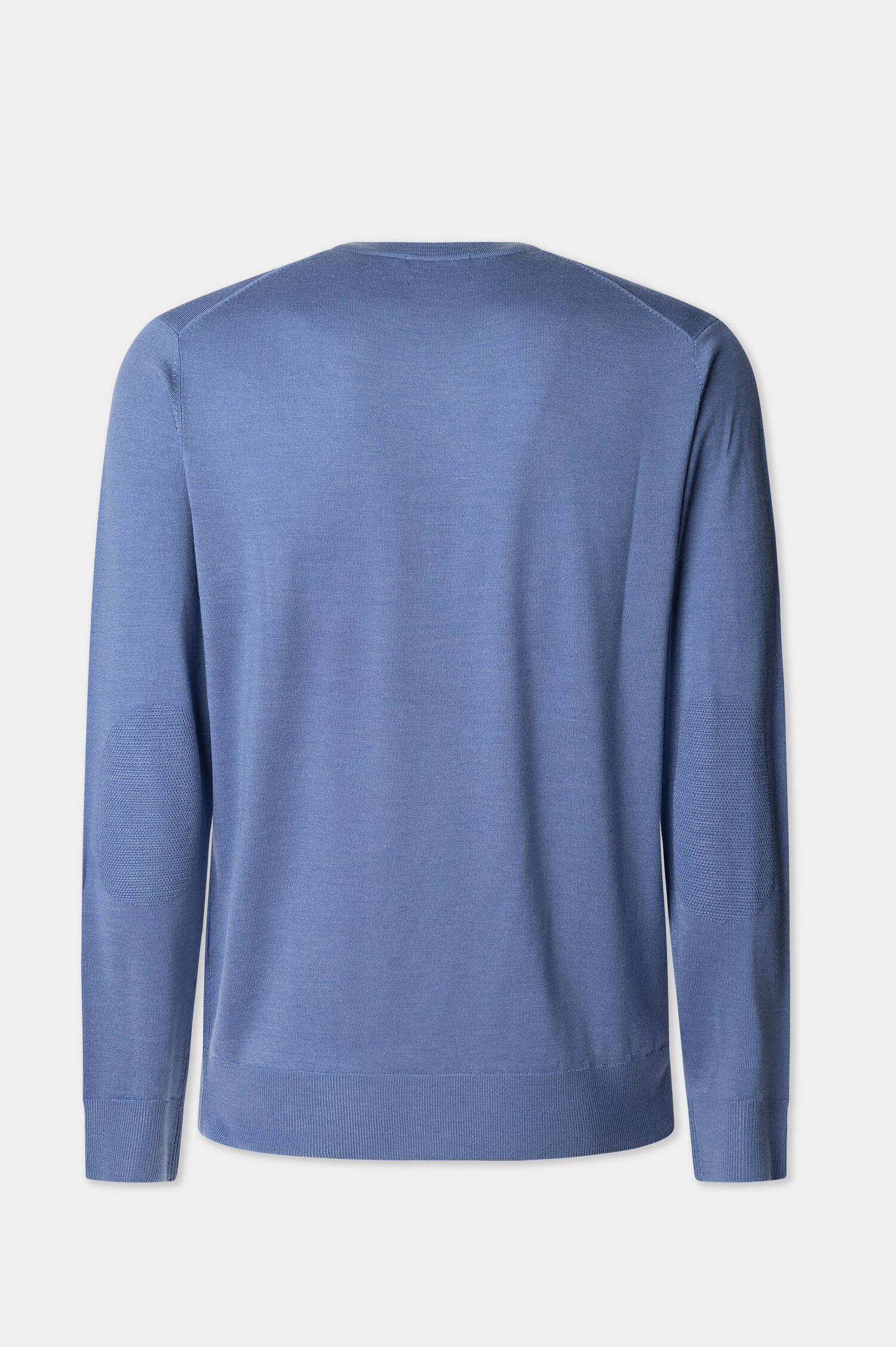 Woll-Seiden-Mix Pullover mit V-Neck in Sea Blue Woll-Seiden-Mix Pullover mit V-Neck in Sea Blue