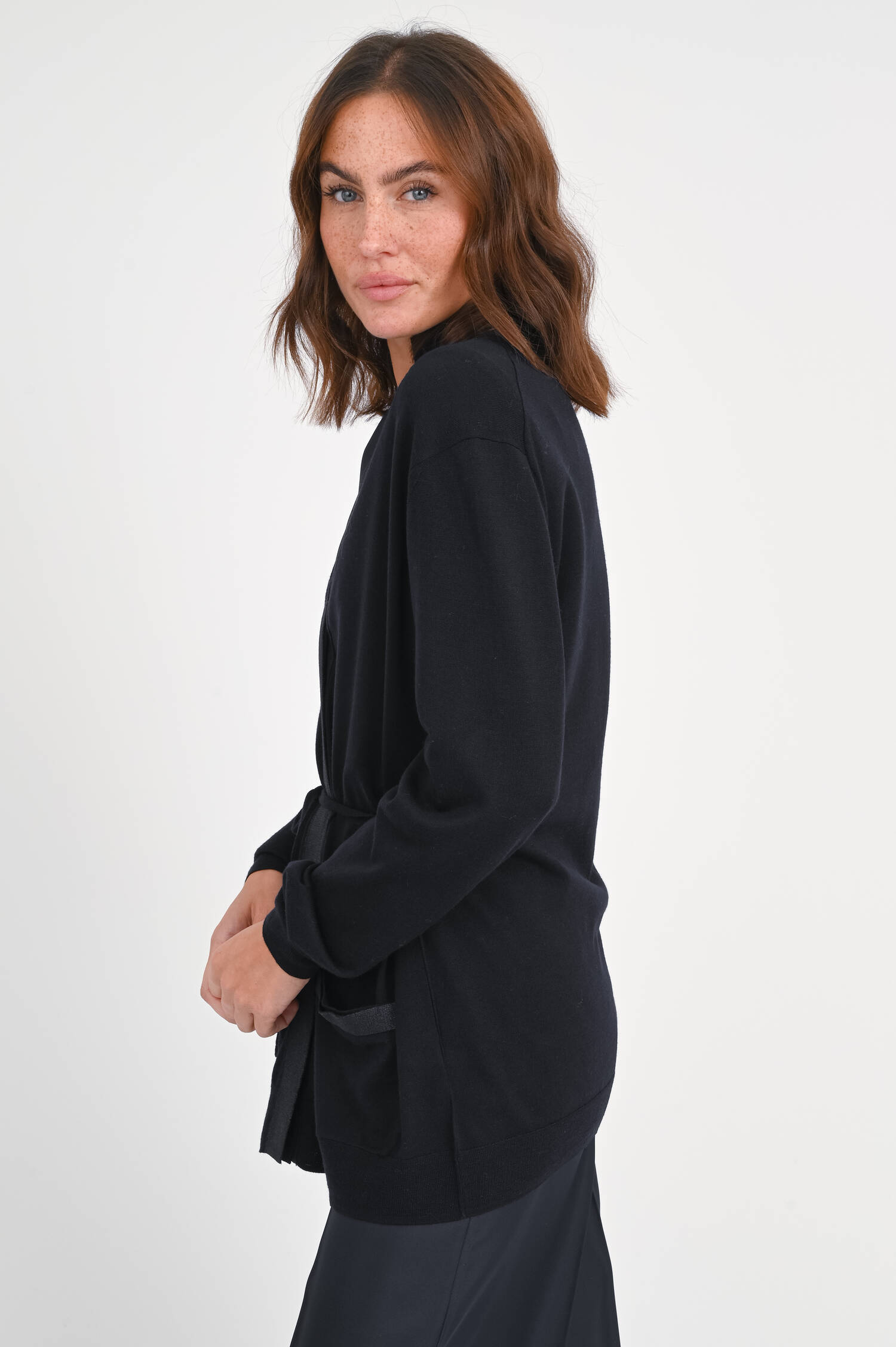 Cardigan aus Wolle in Navy