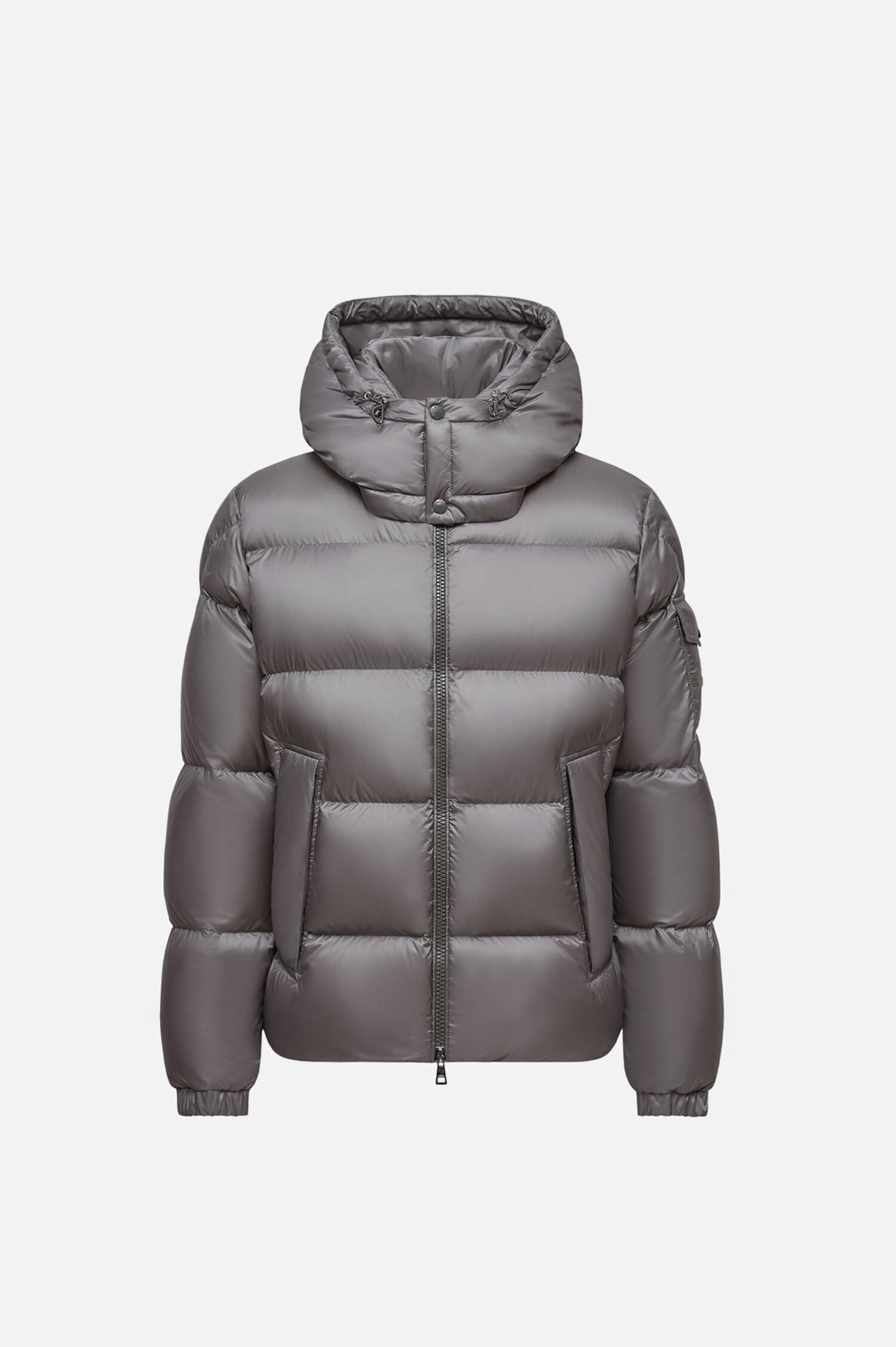 Daunenjacke mit Kapuze in Grau