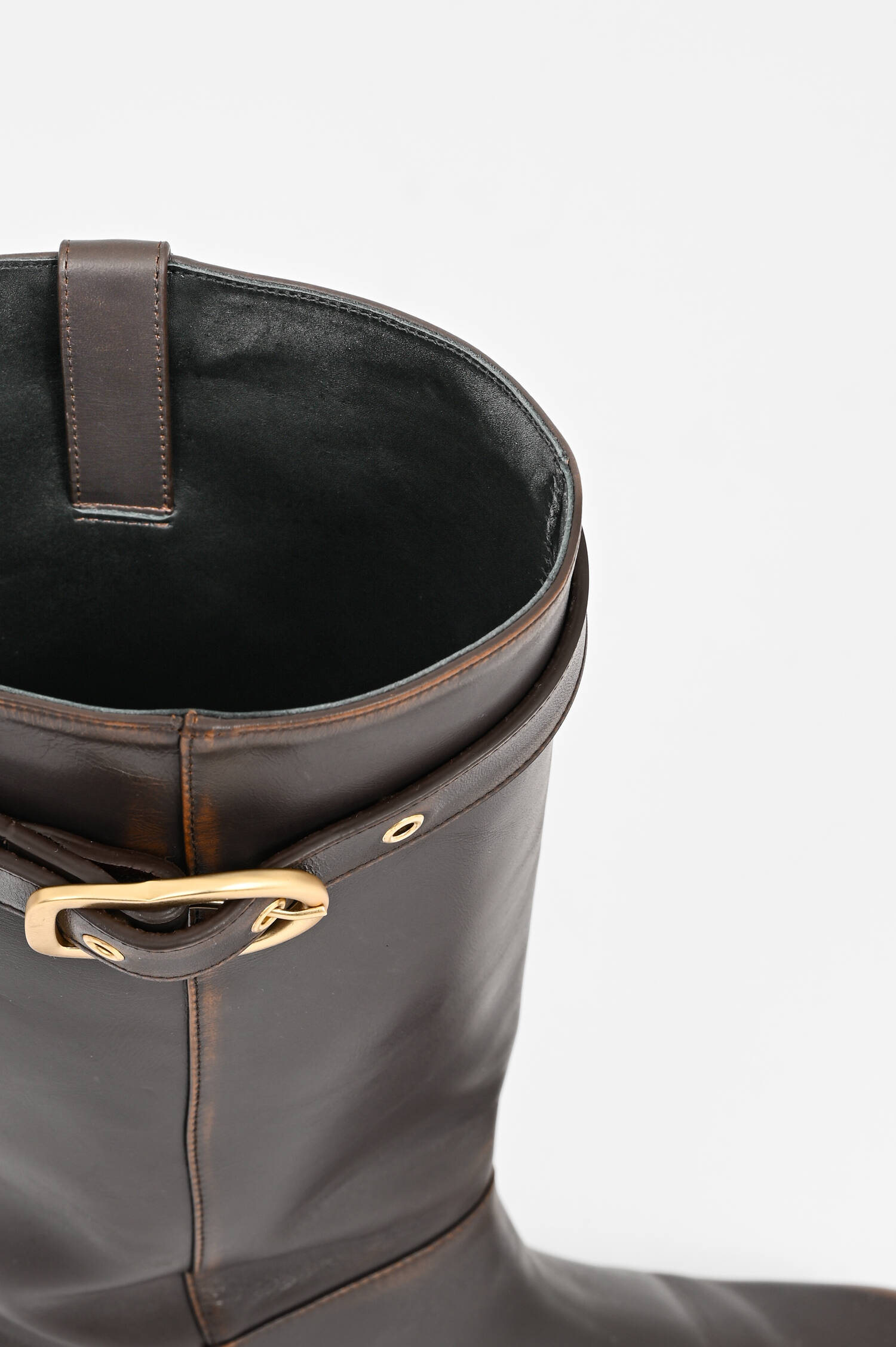 Lederboots im Vintage-Look in Black Chocolate Lederboots im Vintage-Look in Black Chocolate