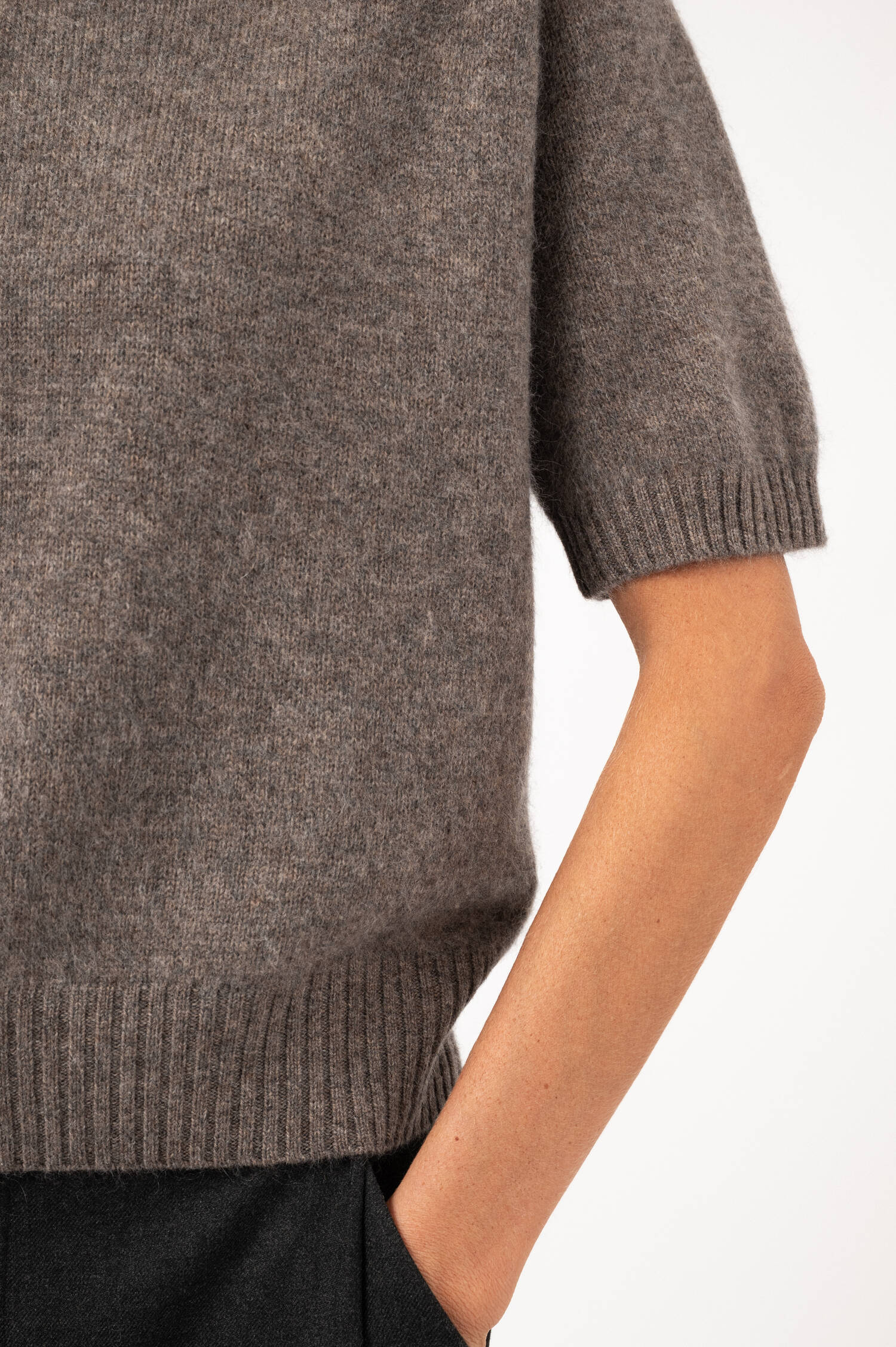 Woll-Cashmere-Pullover ANITA in Braun meliert Woll-Cashmere-Pullover ANITA in Braun meliert