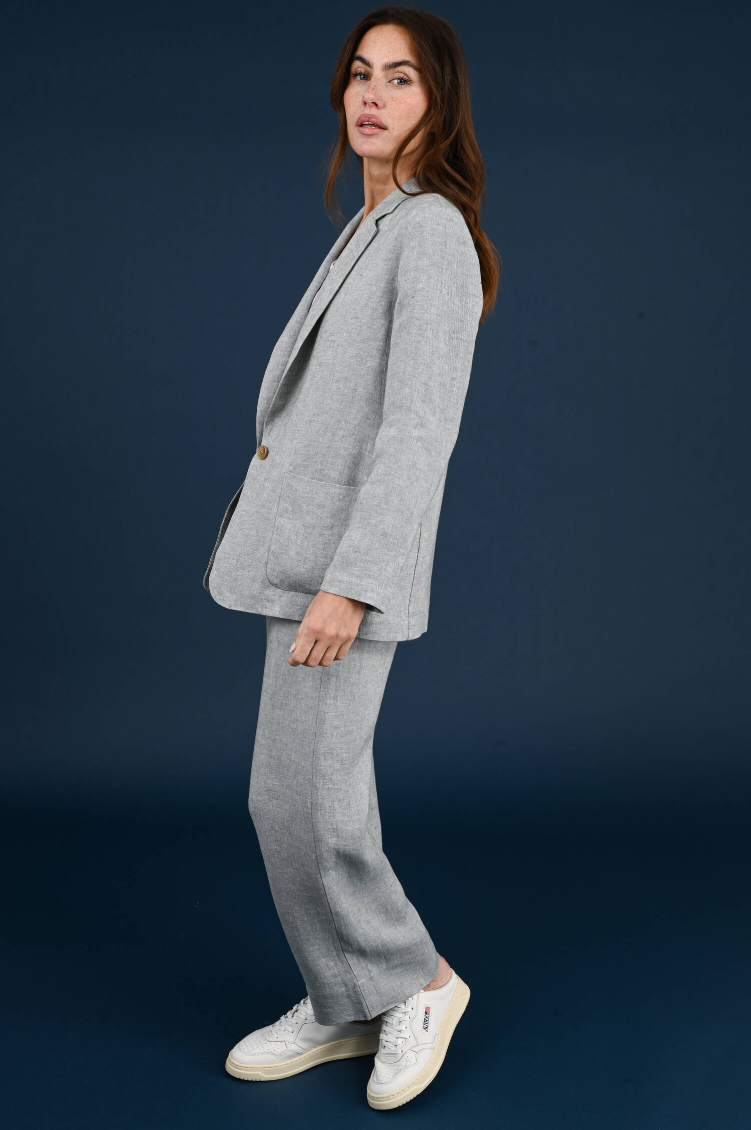 Leinenblazer in Powder Blue Leinenblazer in Powder Blue