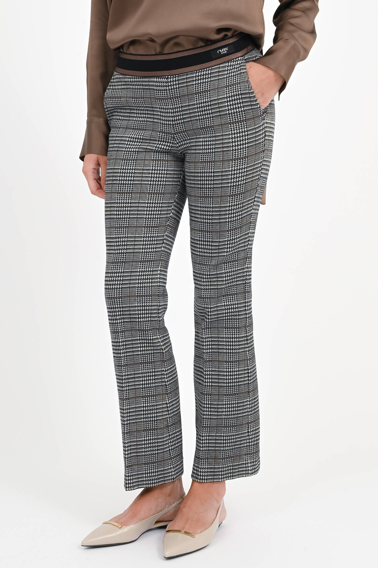 Hahnentritt-Hose FRANCOISE in Schwarz/Creme