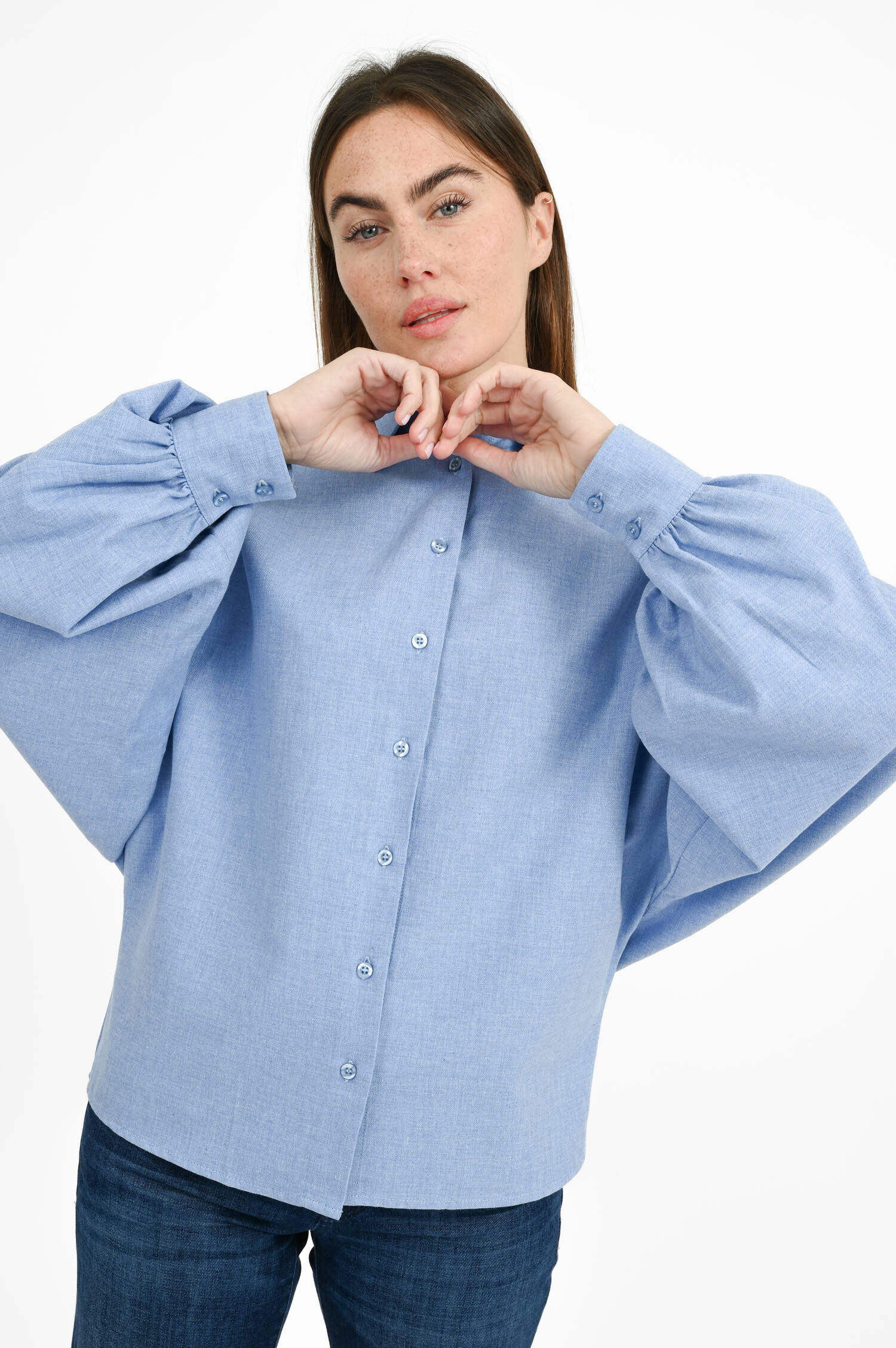 Flanellbluse in Light Blue Flanellbluse in Light Blue