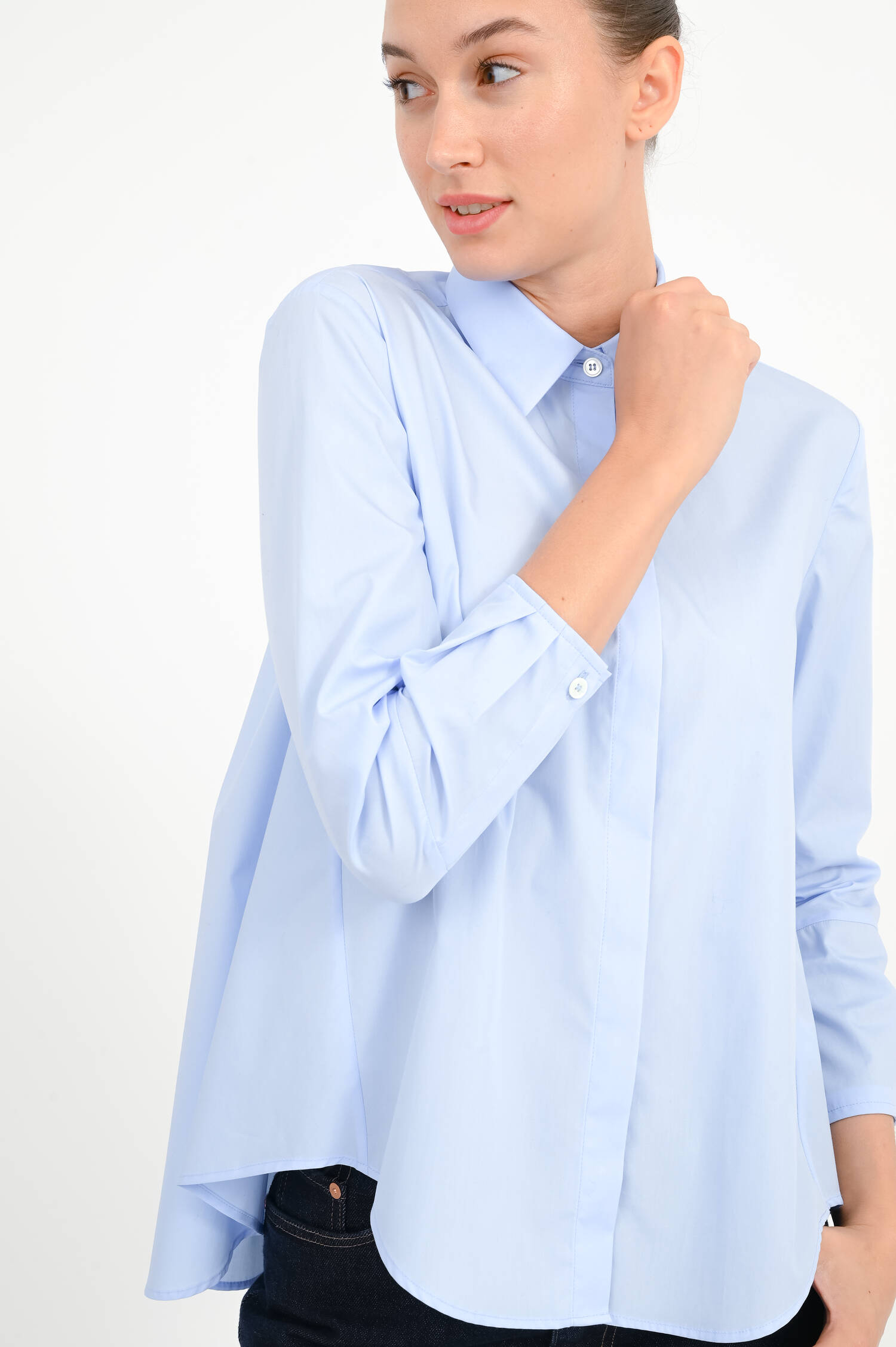 Bluse aus Baumwolle in Hellblau Bluse aus Baumwolle in Hellblau