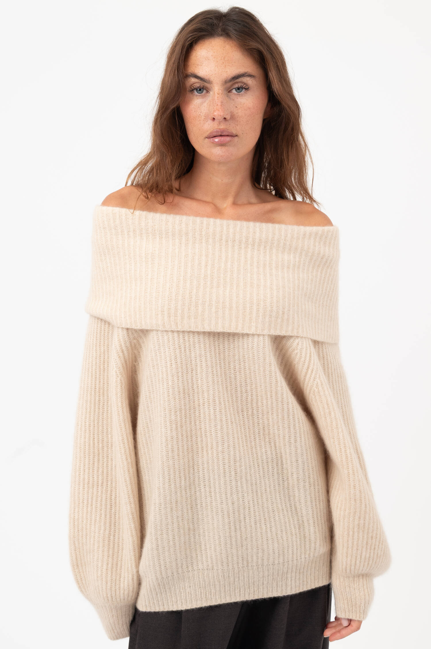 Cashmere-Baumwoll-Pullover BENTE in Beige Cashmere-Baumwoll-Pullover BENTE in Beige