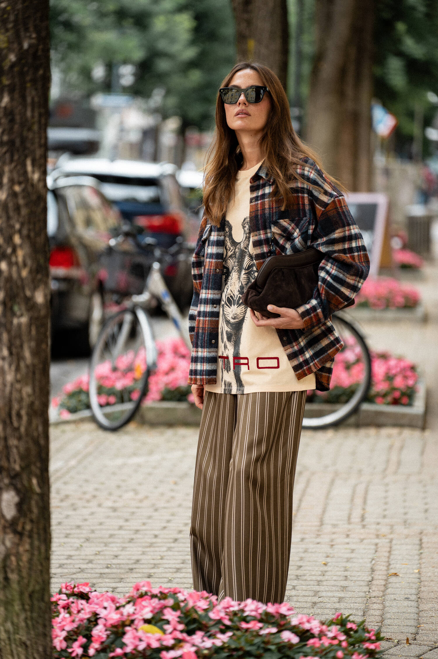 Woll-Flanell-Jacke in Braun/Blau Woll-Flanell-Jacke in Braun/Blau