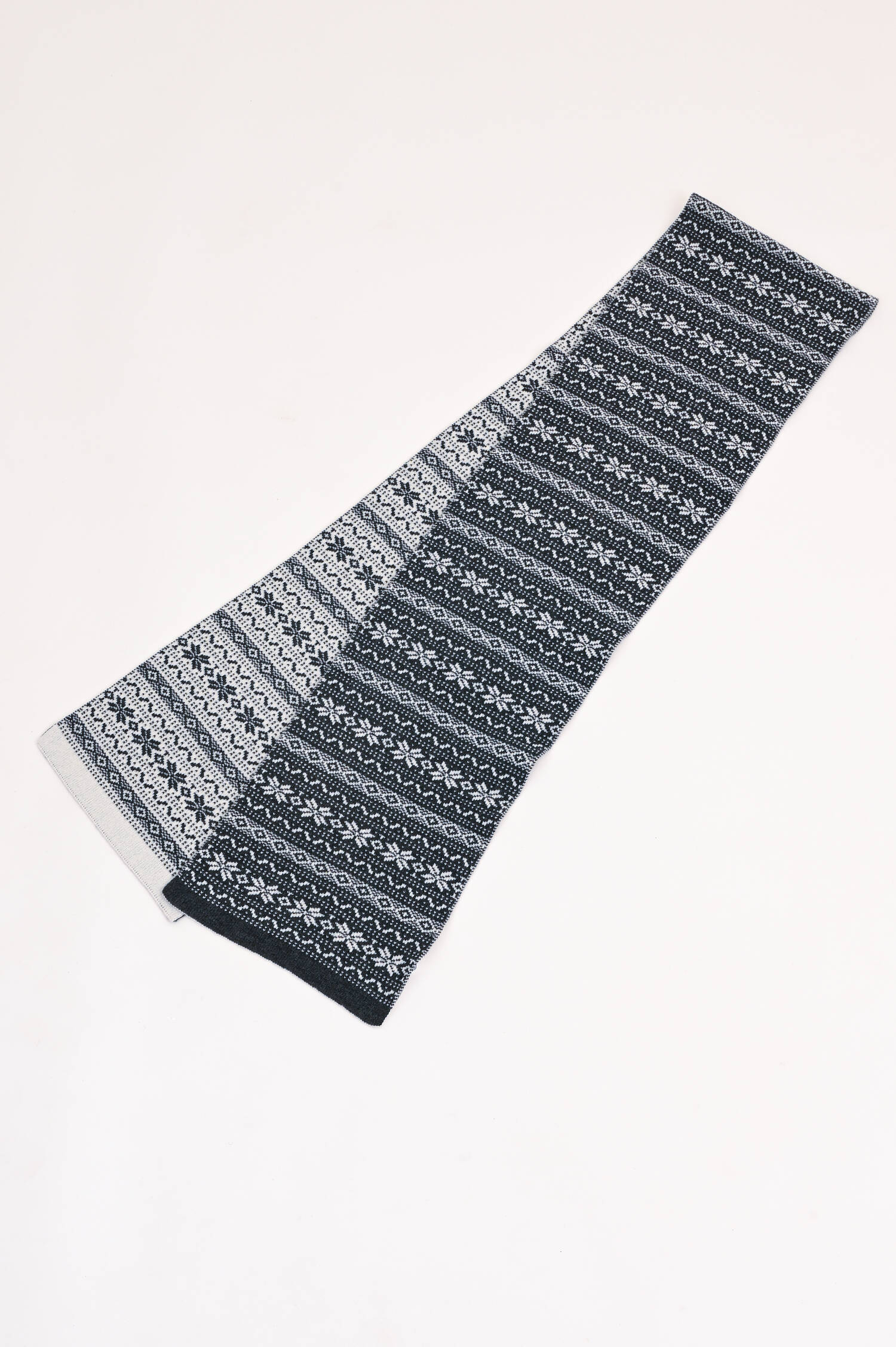 Cashmere-Schal mit Muster in Grau/Weiß Cashmere-Schal mit Muster in Grau/Weiß