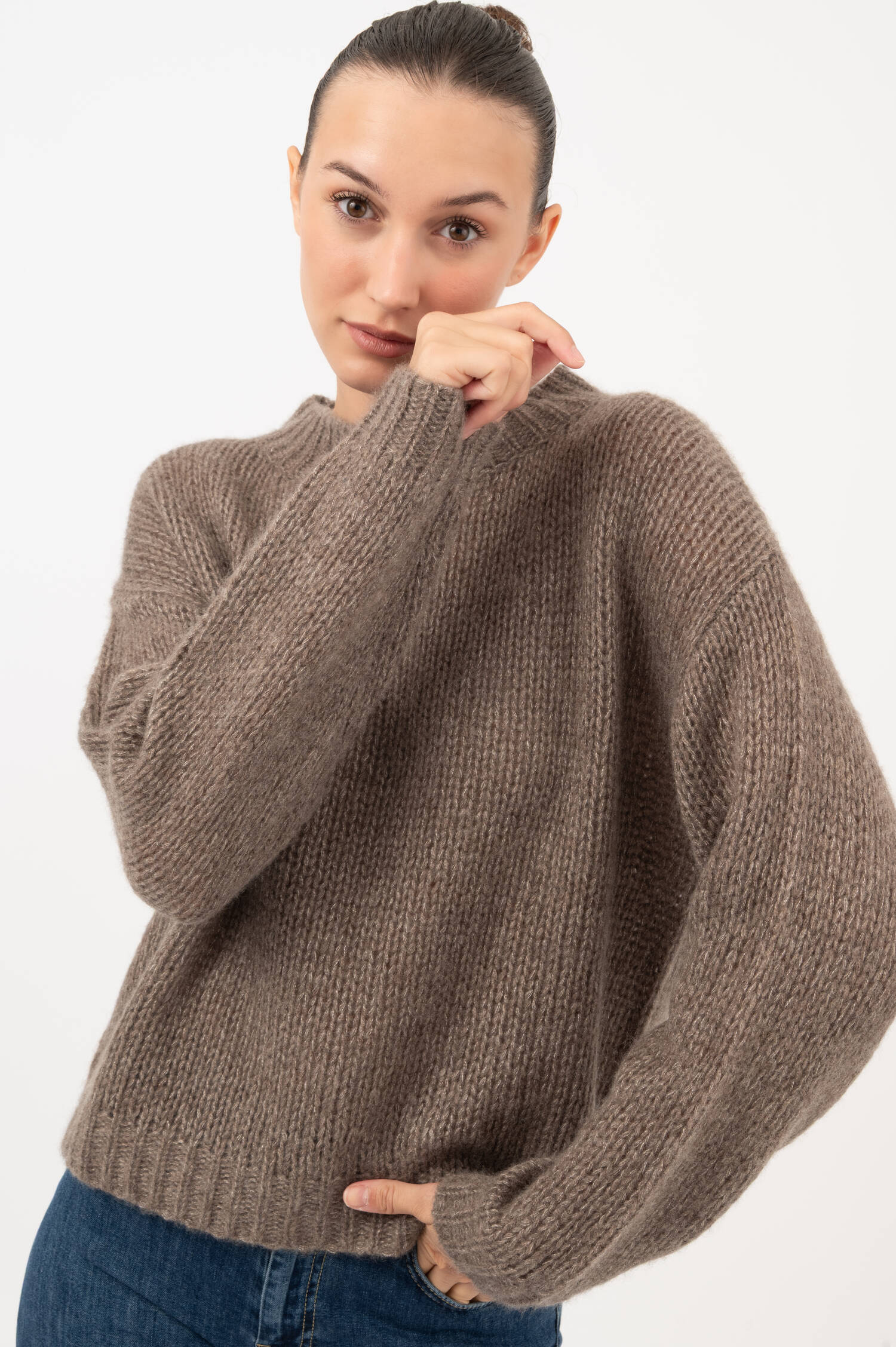 Cashmere-Seiden Pullover in Braun Cashmere-Seiden Pullover in Braun