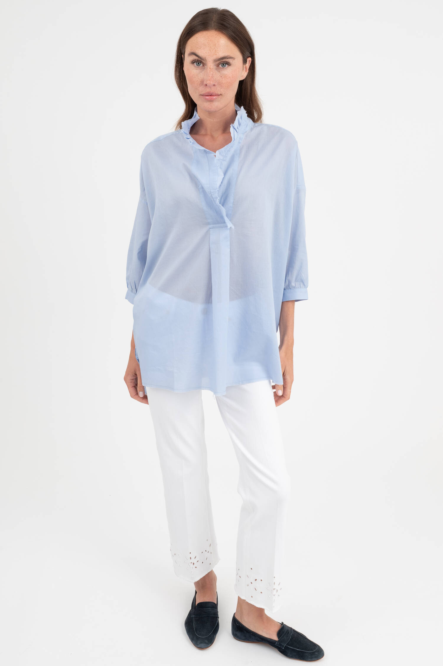 Oversize Bluse in Hellblau