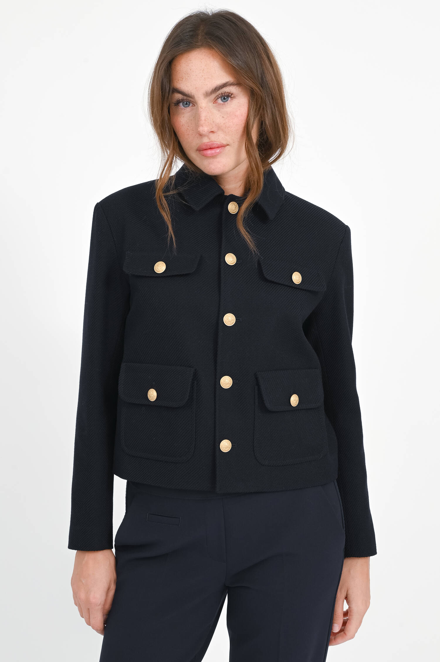 Jacke aus Baumwoll-Mix in Blue Navy Jacke aus Baumwoll-Mix in Blue Navy